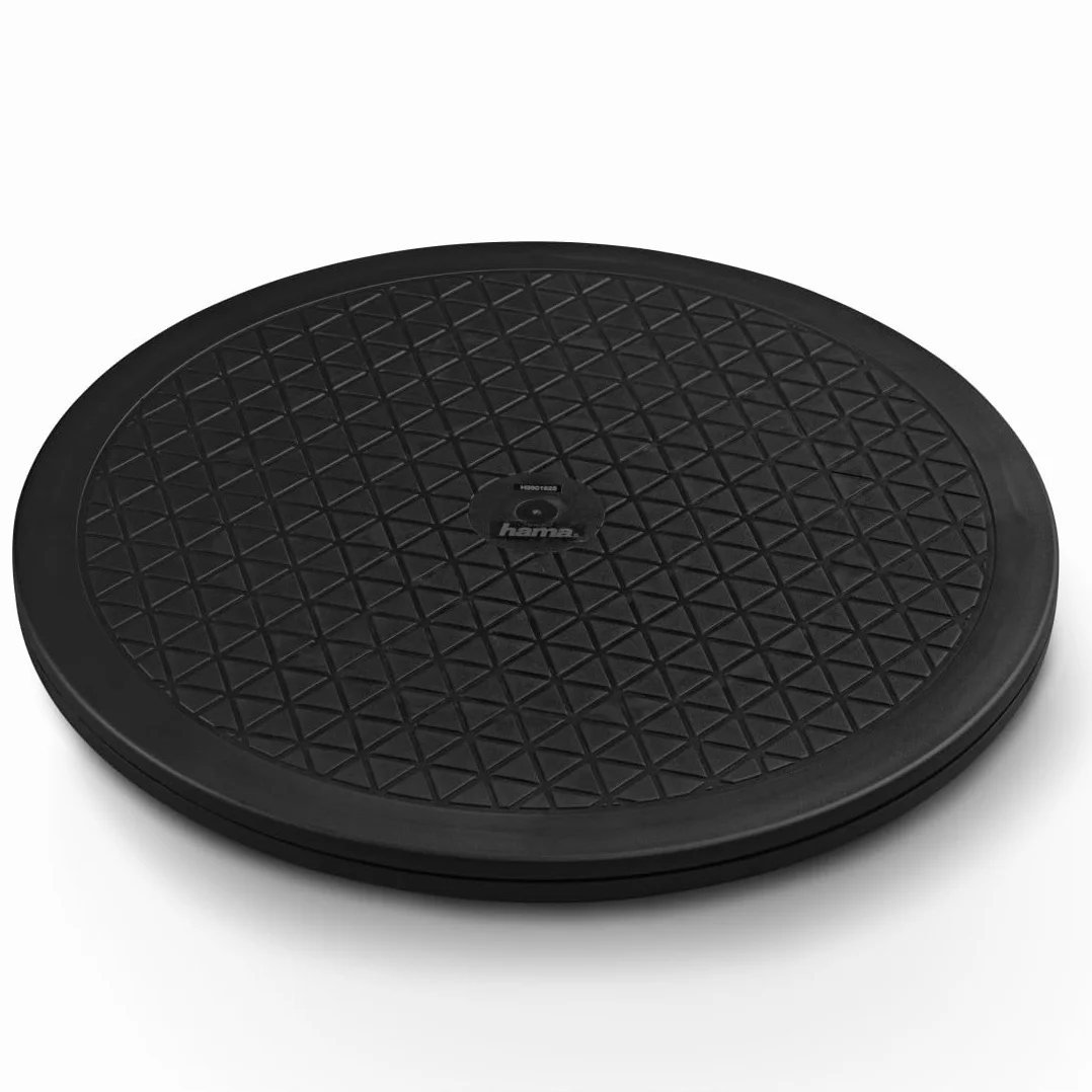 Hama Plateau Tournant Universel Hama 30cm (Plateau Rond Rotatif 360° Multifonction, Taille L, Supporte 80 kg, idéal pour TV, Enceintes, Ecrans, Plantes, Ustensiles de Cuisine, Modelisme) Noir