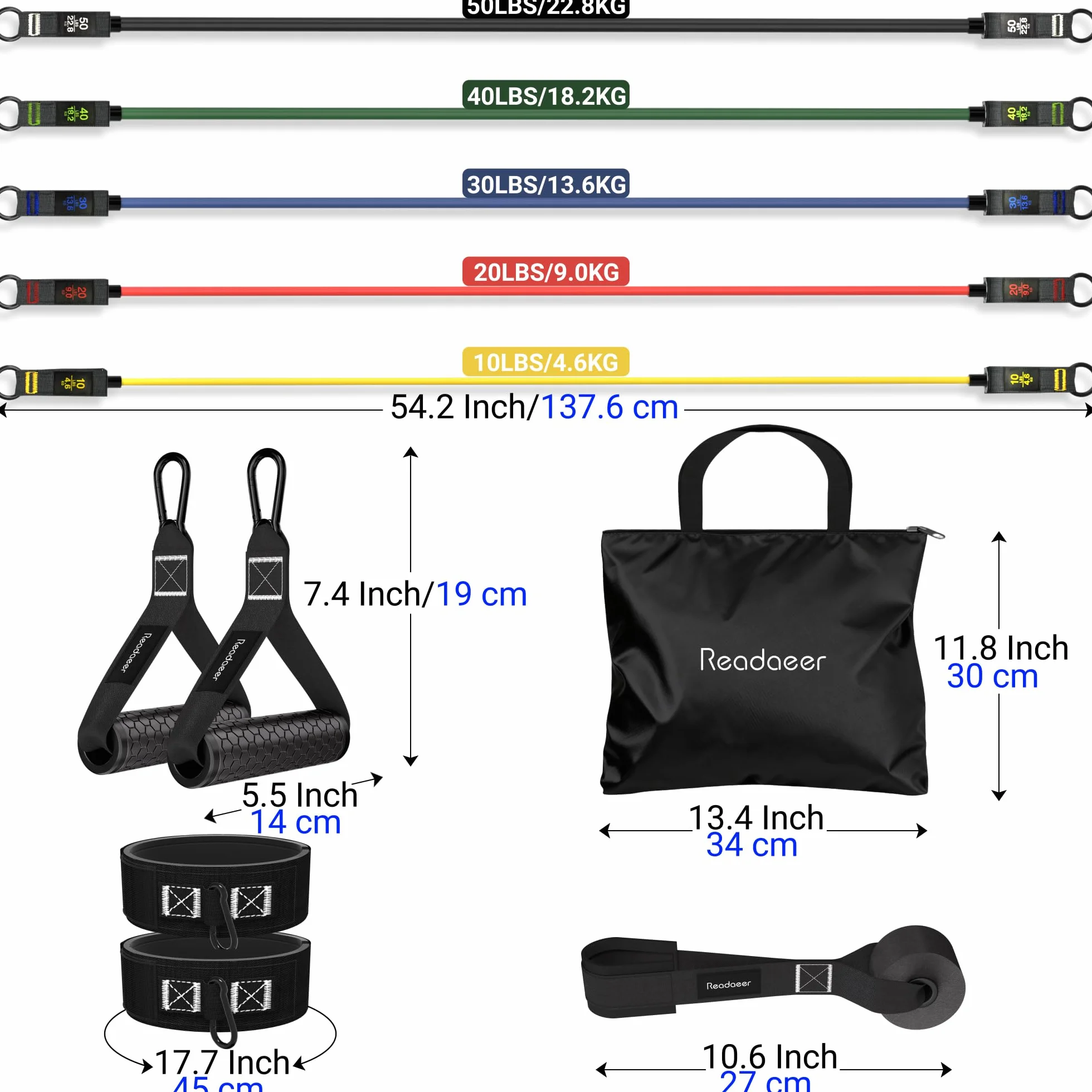 Elastique Musculation 5 Niveaux 150 lbs pour TRX Gymnase Domicile