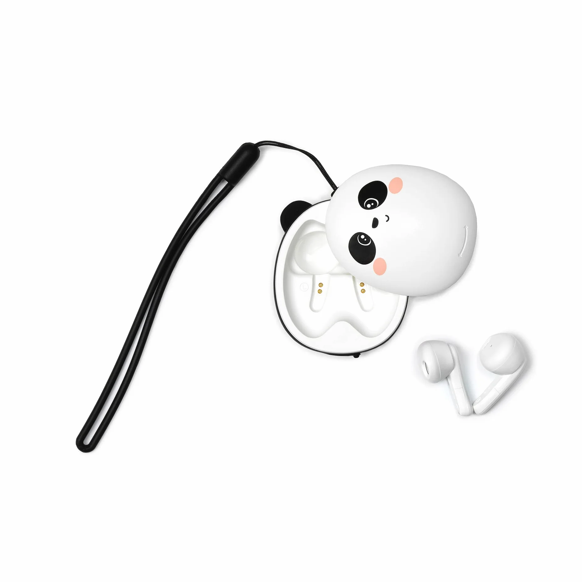 LEGAMI - Écouteurs Bluetooth, Thème Panda, Casque sans Fil, Connexion Automatique iOS et Android, Double Microphone Intégré, Capteur Tactile, Câble de Chargement Inclus