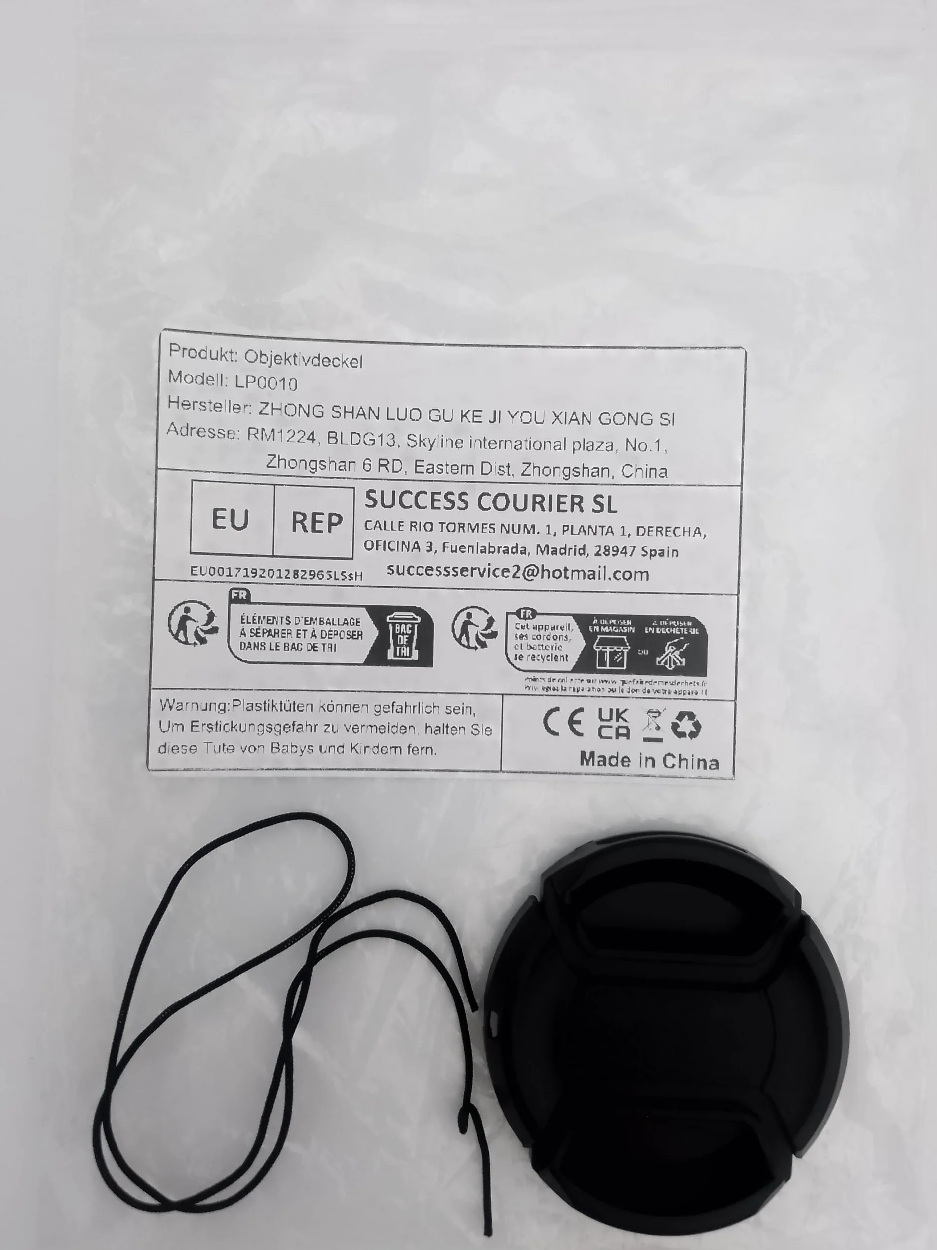 Camera Lens Cap, Ø 46 mm in Diameter, Clip Protection Cap, Compatible with Nikon, Canon, Sony, Sigma, Tamron, Olympus, Fujifilm, Universal Camera Cover
