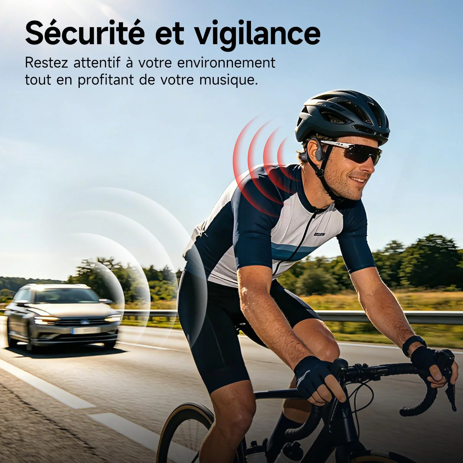 Casque Conduction Osseuse Bluetooth 6.1, Écouteurs sans Fil Open Ear, Recharge Rapide USB-C, IPX7 Étanche, Casque Sport pour Running, Cyclisme, Fitness et Entraînement