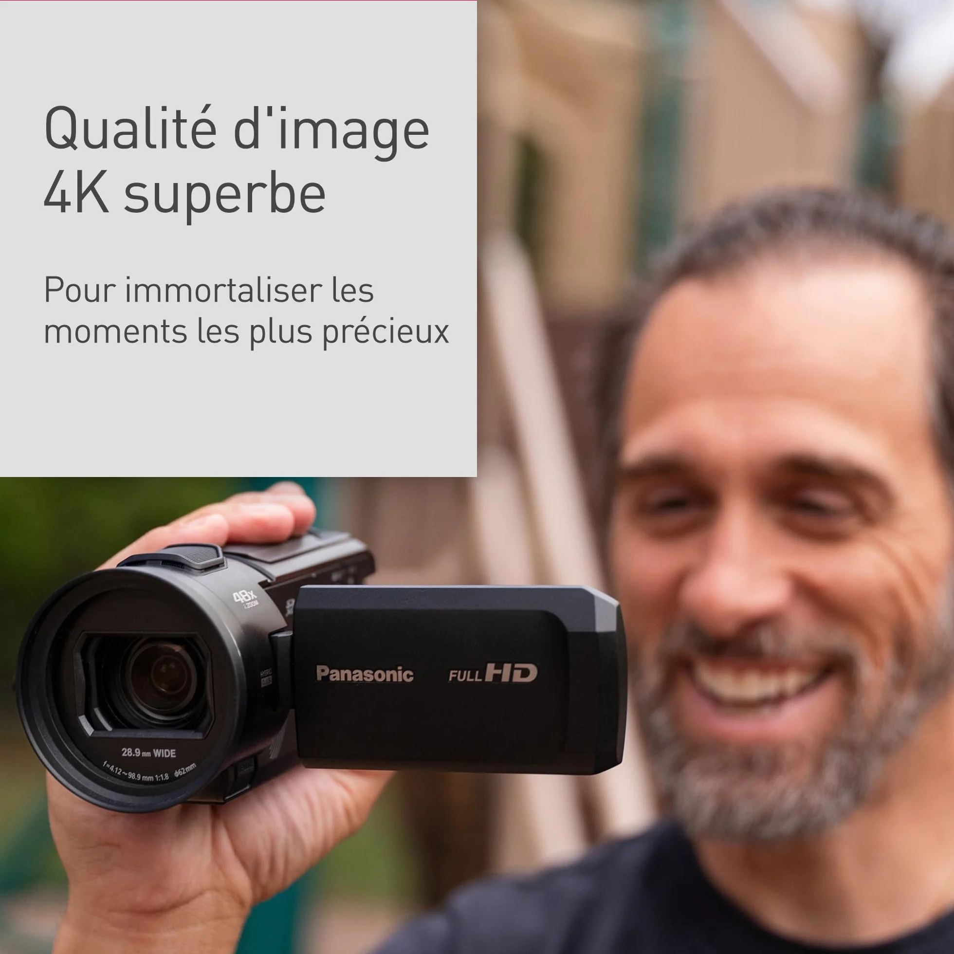 Panasonic V900 Caméscope Full HD 50p Zoom Optique 24x Grand Angle 25mm Noir Version Française