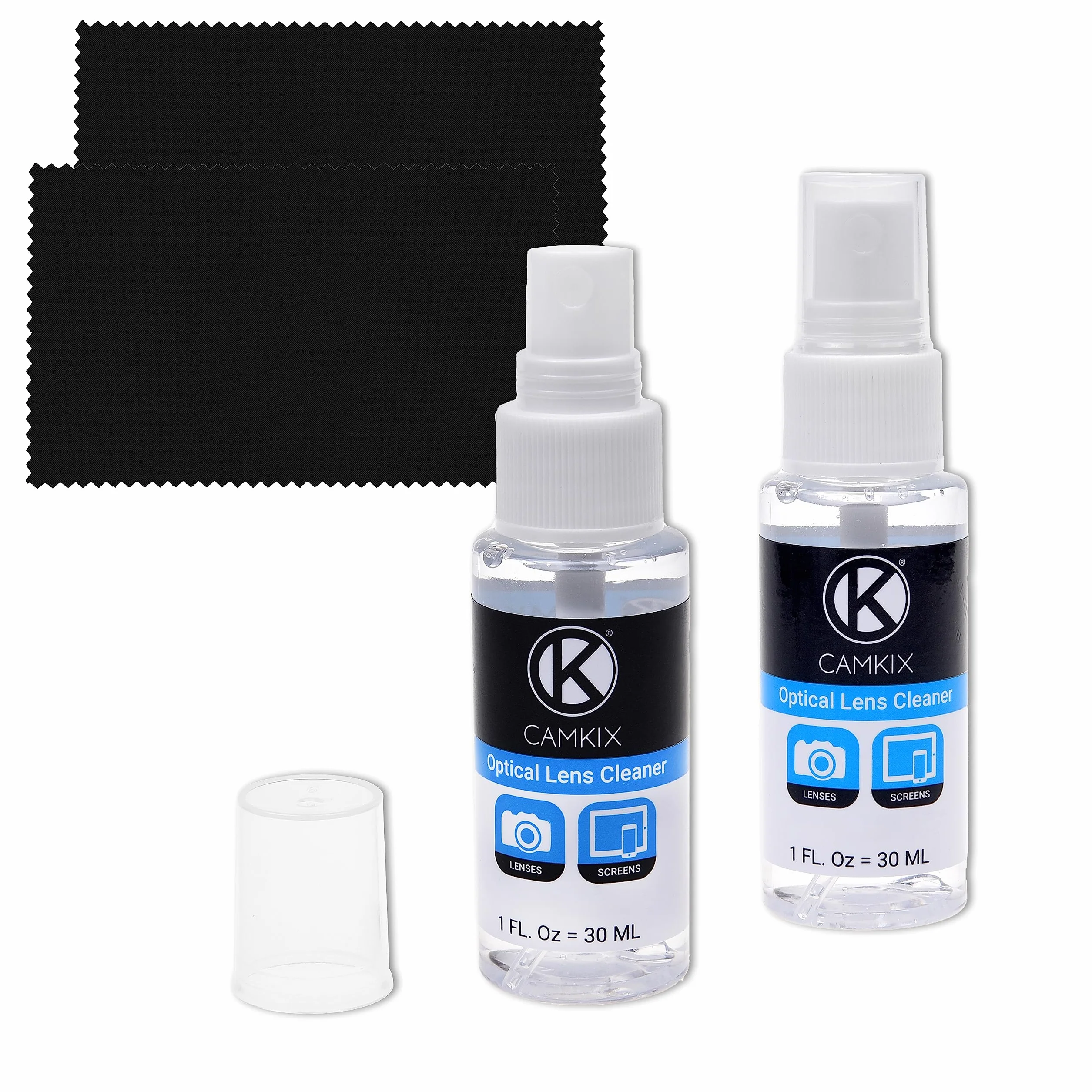 Kit Camkix Nettoyage : Flacon de Liquide, Chiffons Micro-Fibre. pour appareils Photo DSLR, caméra Go Pro, Smartphone, Tablette, Notebook.