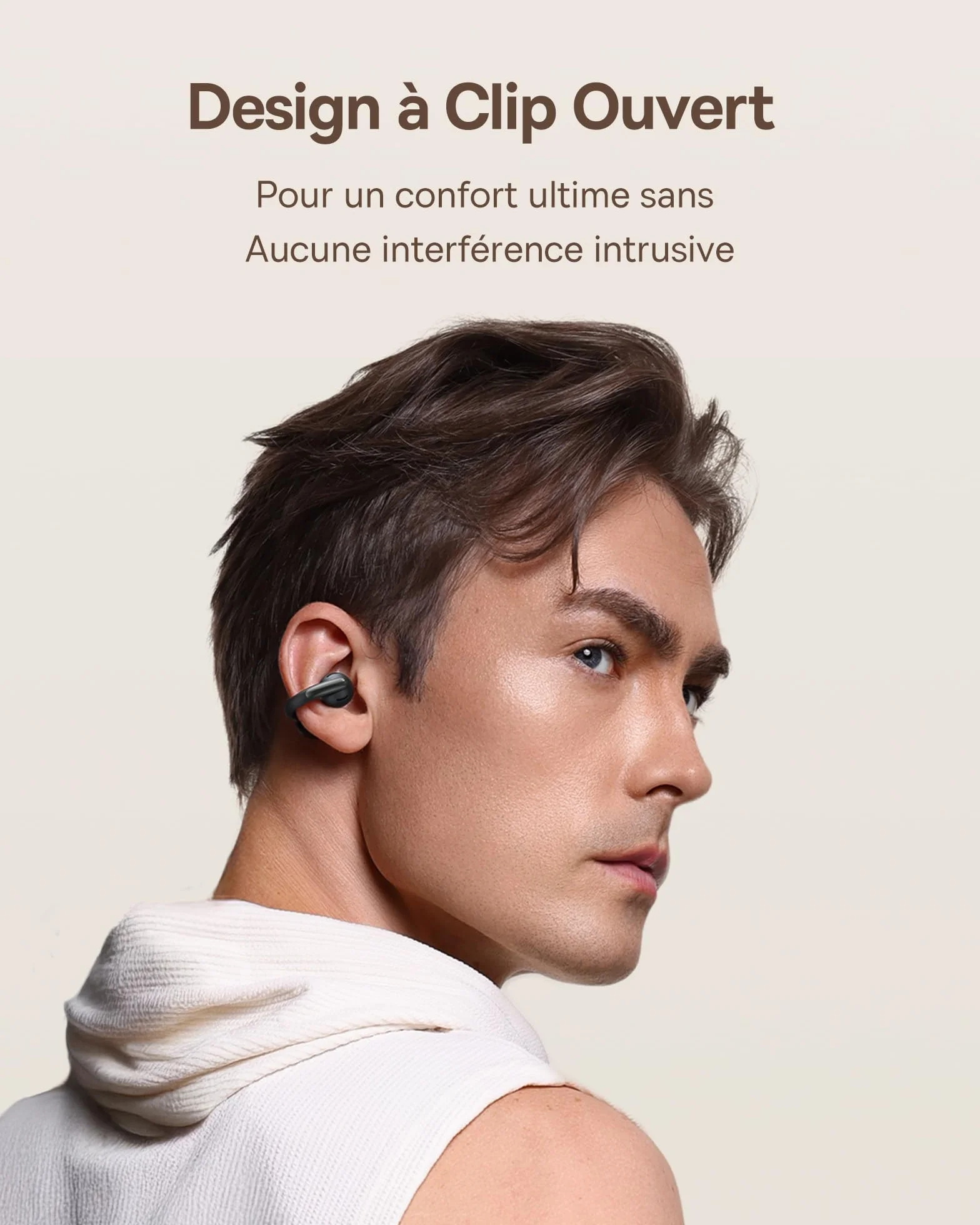 Baseus Bowie MC1 Casque Ouvert, Ecouteur Conduction Osseuse avec Son Impressionnant, Renforcement des Basses Adaptatif, Bluetooth 5.4, Réduction du Bruit Lors des Appels, IP57, Autonomie de 40h