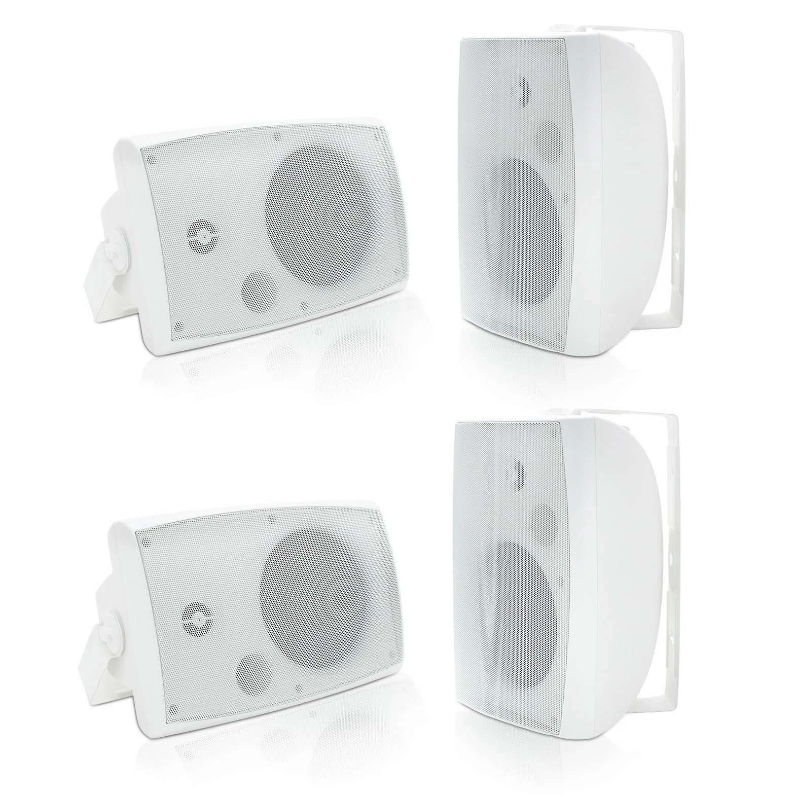 Herdio 6,5 Pouces 800 W Haut-parleurs Bluetooth d'extérieur, filaires étanches avec amplificateur Multifonctionnel, Haut-parleurs muraux pour terrasse, Piscine, Jardin (Blanc)