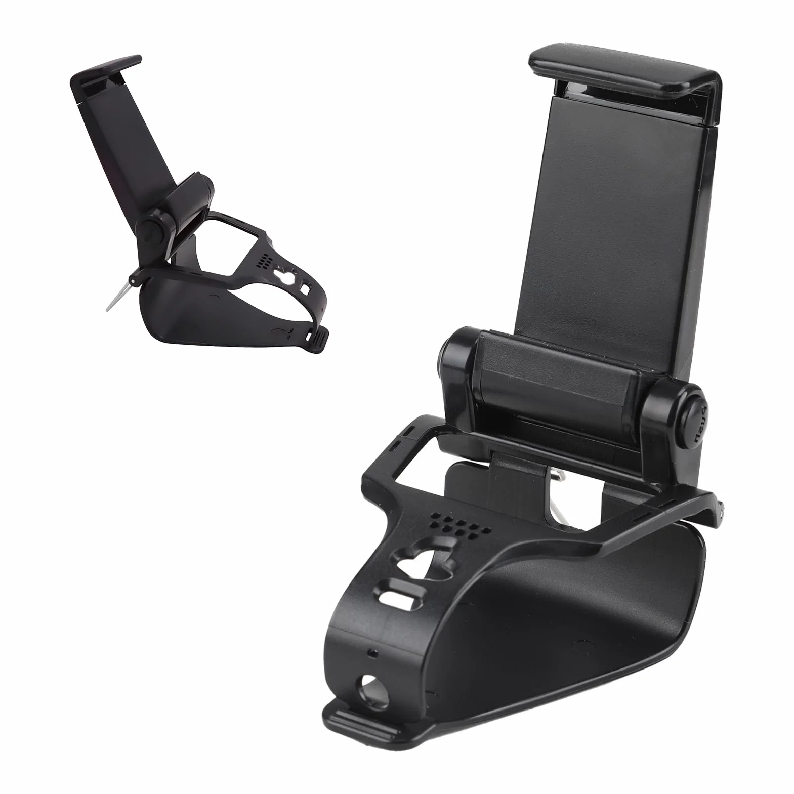 Support Téléphone Portable Manette Pliable, Support Clip pour PlayStation 5 DualSense Controller, Clip Pliable Angle Vue Ajustable, Compatible avec Smartphones- Noir(Manette Non Incluse)