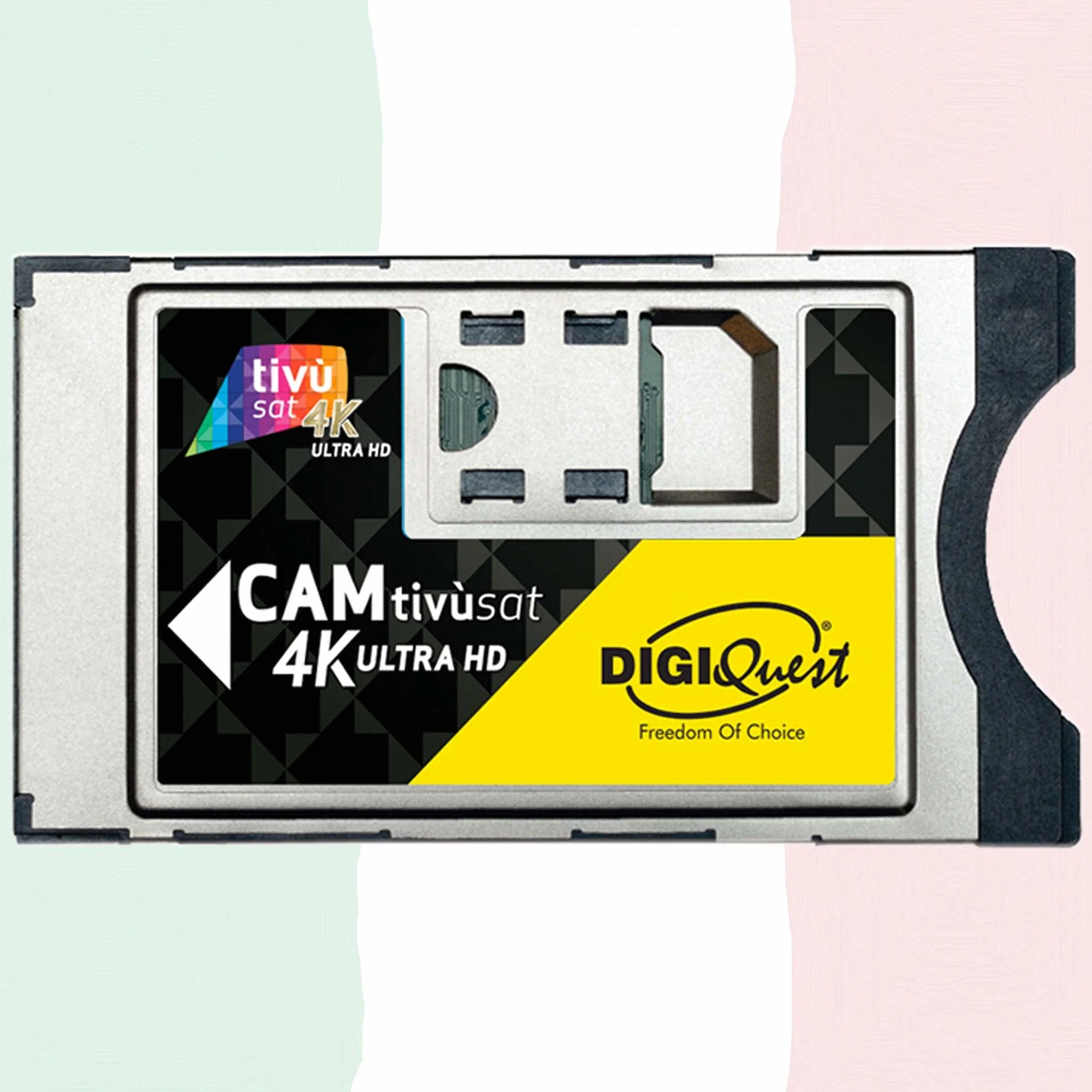 Module CI+ Noir DIGIQuest TiVuSat Carte noire 4k pour chaînes italiennes HD/4k HotBird 13,0° Est