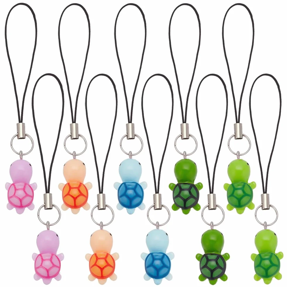 Sangles Mobiles Tortue Breloques Téléphone Résine Porte Clés Décoratif