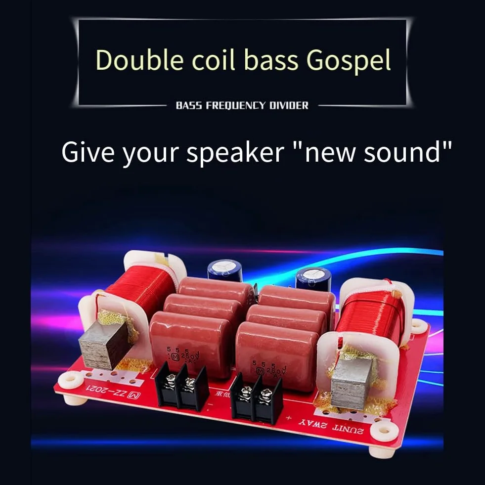 Séparateur de Fréquence Audio 800 W Crossover Caisson de Basses Haut-Parleur à Double Bobine Vocale Double Caisson de Basses Haut-Parleur Crossover Installation Facile Facile à Utili