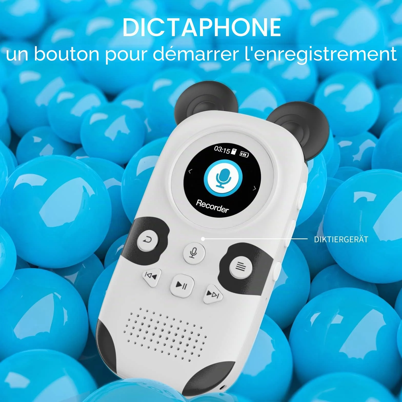 Lecteur MP3 Enfants Bluetooth 5.0 64GB Radio FM Réveil Enregistrement
