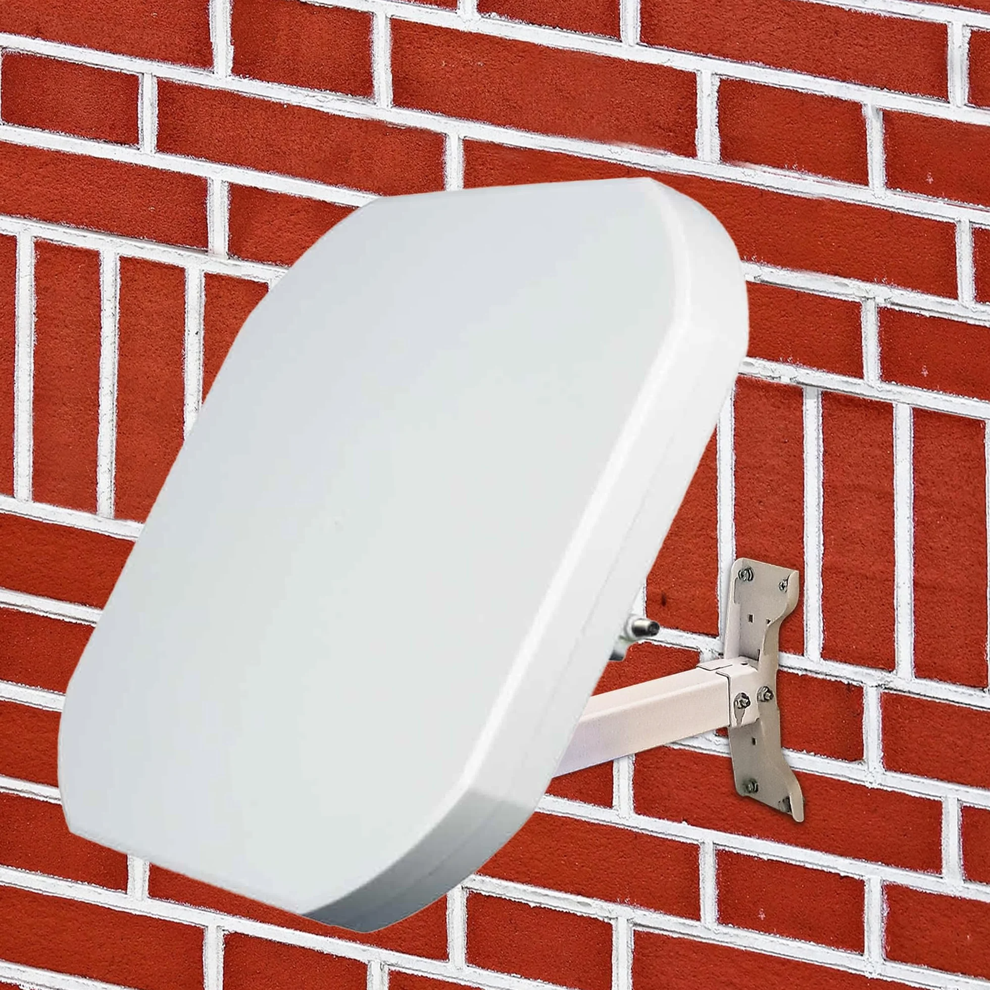 43- Antenne parabolique, Satellite Plate, Idéale pour Astra 1(19.2 E) la Télévision Satellitedans la Partie Nord, Résistante aux Intempéries, compacte (Two Port LNB)