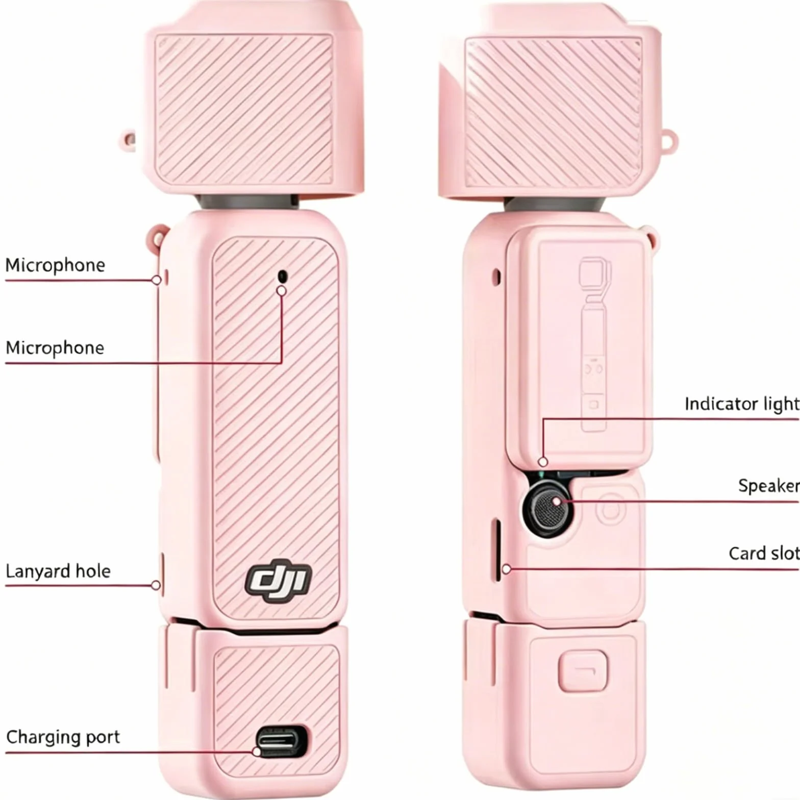 Étui en Silicone pour DJI Osmo Pocket 4, Étui de Protection avec Socle en Silicone et dragonne (Marron)