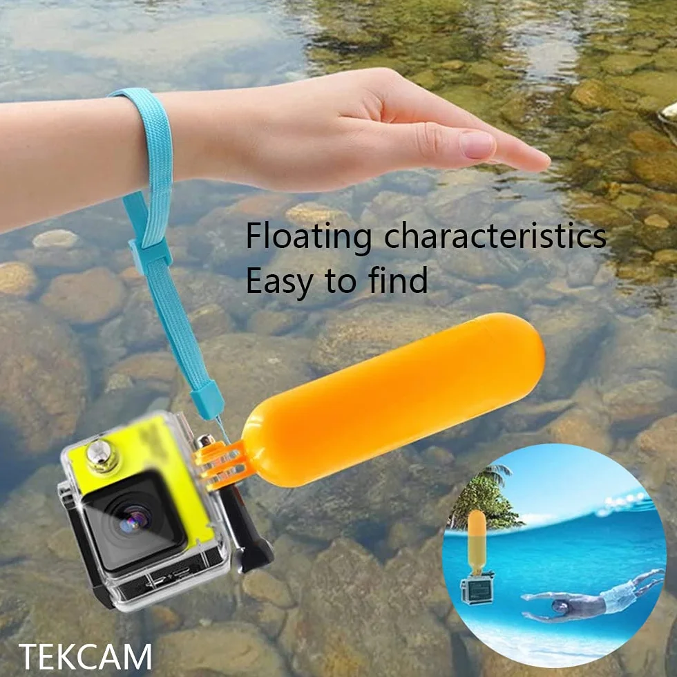 Tekcam Perche à selfie et poignée flottante monopode pour appareil photo étanche AKASO EK7000 APEMAN Campark ODRVM EKEN Victure SJCAM SJ7000