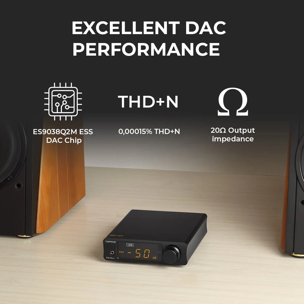 Topping DX3 Pro+ Amplificateur de Casque Bluetooth 5.0 aptX HD, LDAC, Noir