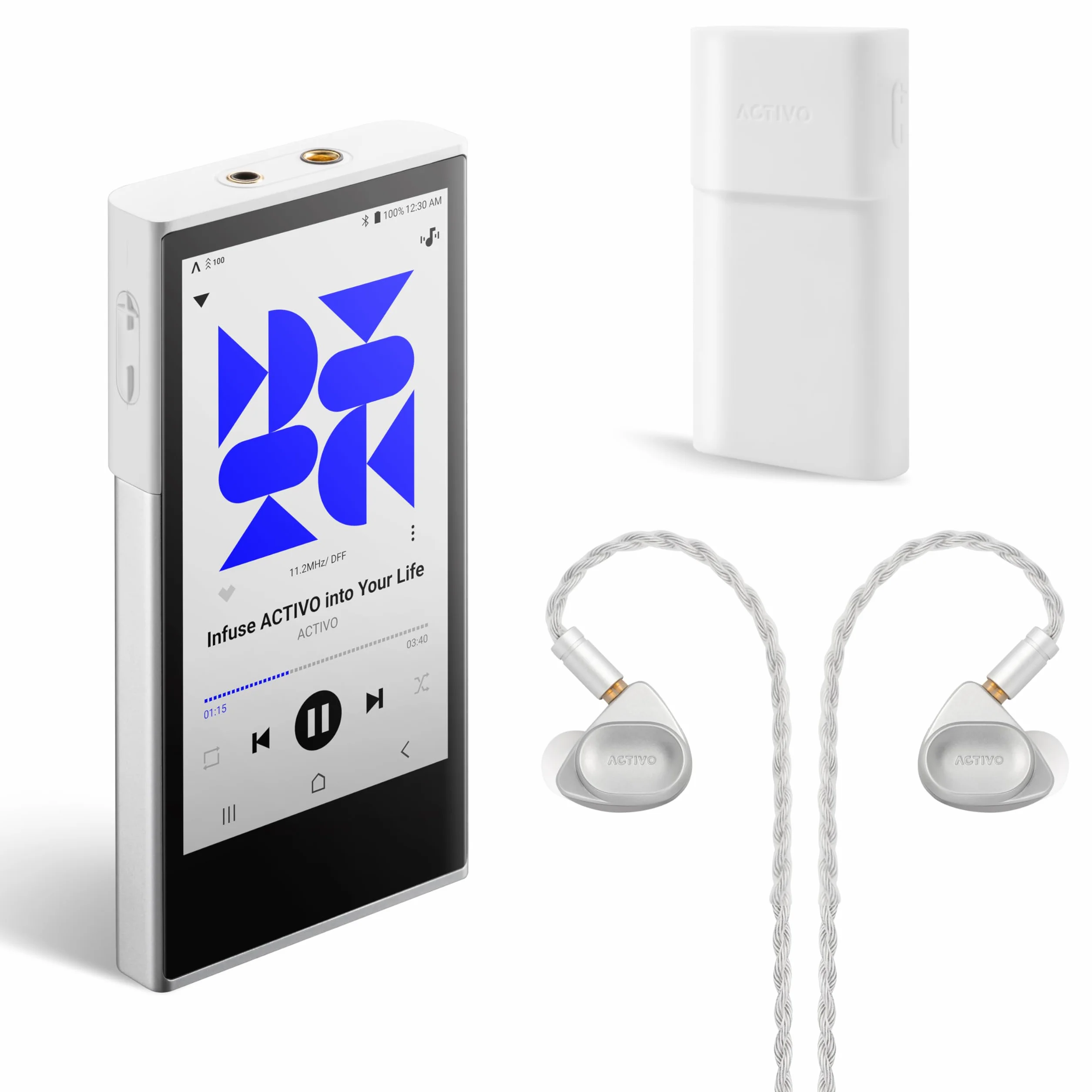 Activo P1 Lecteur Audio Numérique Kit Démarrage avec Écouteurs Volcano et Étui Protection