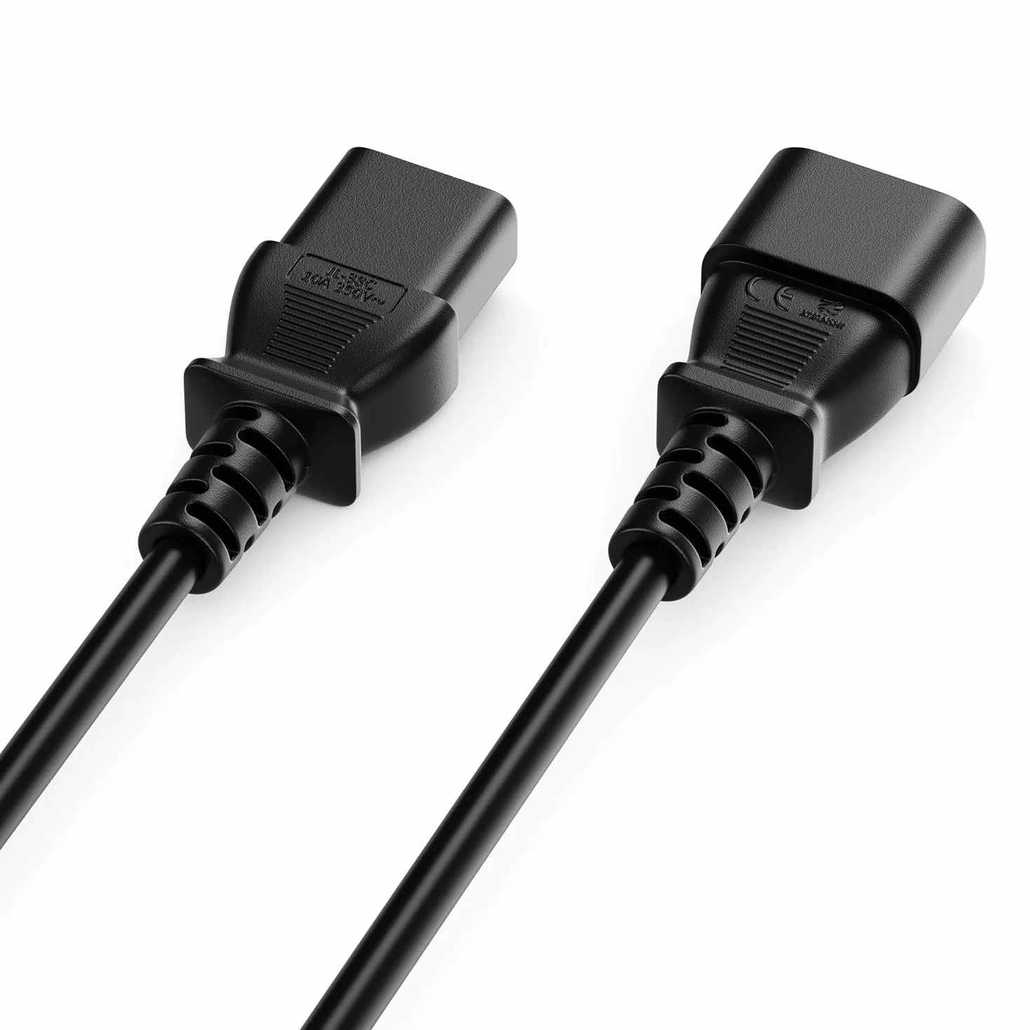 deleyCON 10m Extension de Câble de Réfrigérateur - IEC C13 à C14 - Câbles d'alimentation Rallonge de Courant - Connecteur Droit C13 sur Prise C14 - PC Moniteur Beamer Imprimante - Noir
