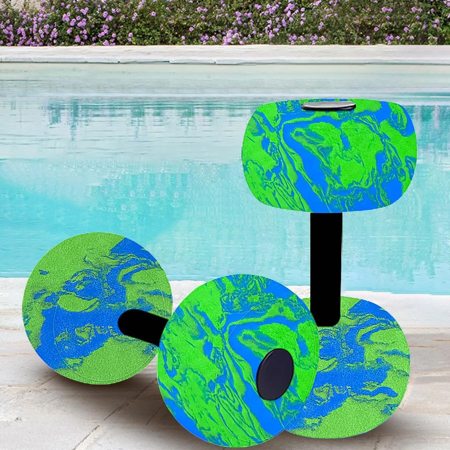 Poids de piscine antidérapants 2 pièces aqua-aérobic fitness adultes enfants natation extérieur