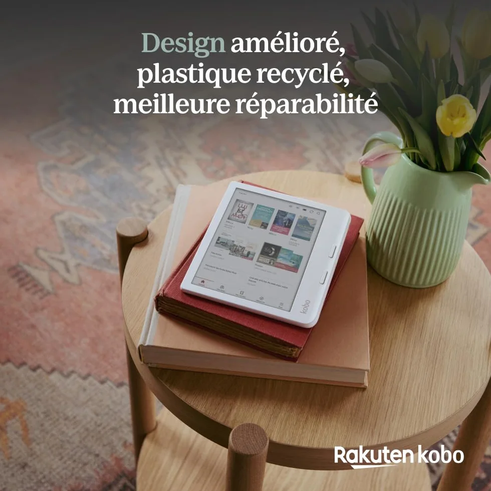 Kobo Libra Colour Black | Liseuse eBook Couleur | Écran Couleur E Ink Kaleido™ 3 sans Reflets de 7" | Option Mode Sombre | Étanche | Livres Audio | 32 Go de Stockage | Noir