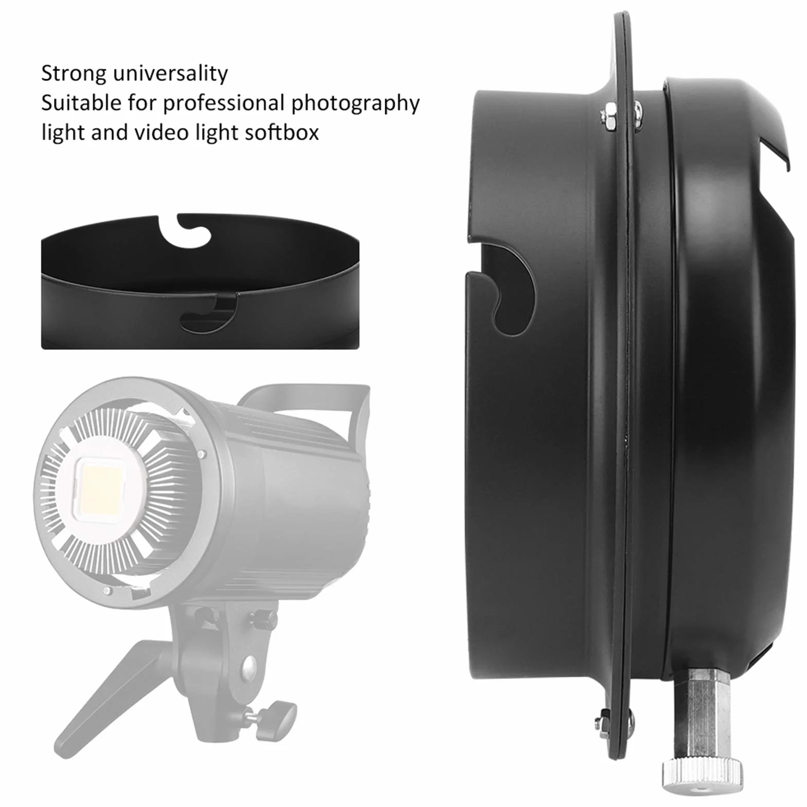 Convertisseur de Bague D'adaptation de Lumière de Photographie pour Monture Elinchrom vers pour Bowens Mount Flash Light Softbox Camera Lens Adapter Ring Alloy Accessoire