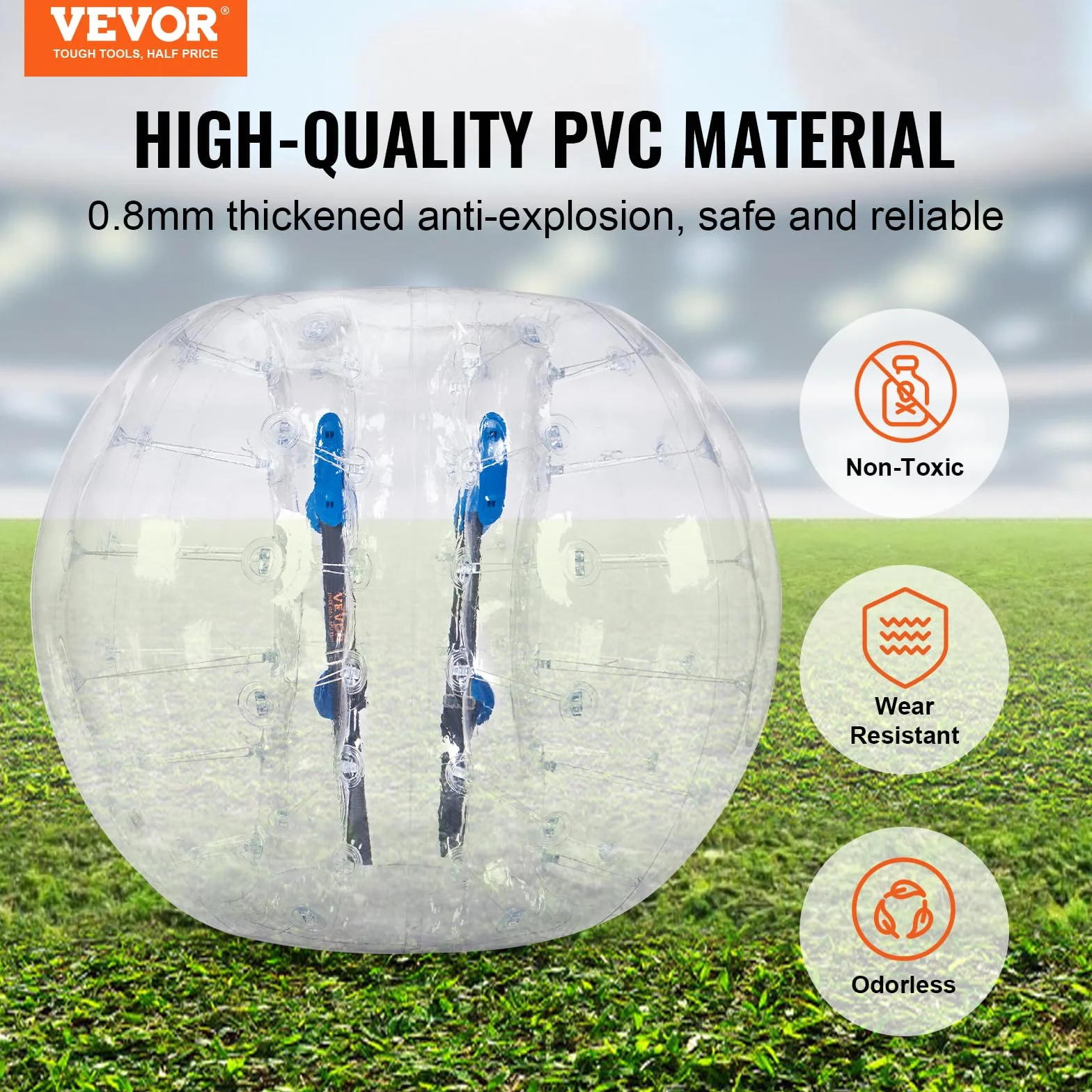 VEVOR Bulle Gonflable PVC 0,8 mm 1,5 m pour Adolescents Adultes Extérieur Jardin