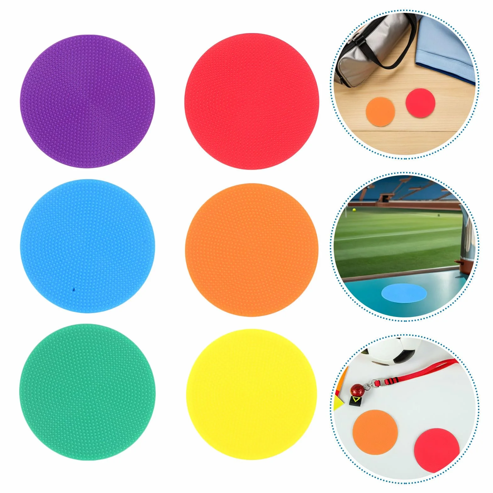 LALAFINA Coupe du Monde 6pcs Marqueurs de Points Football Entraînement en Plastique Antidérapants