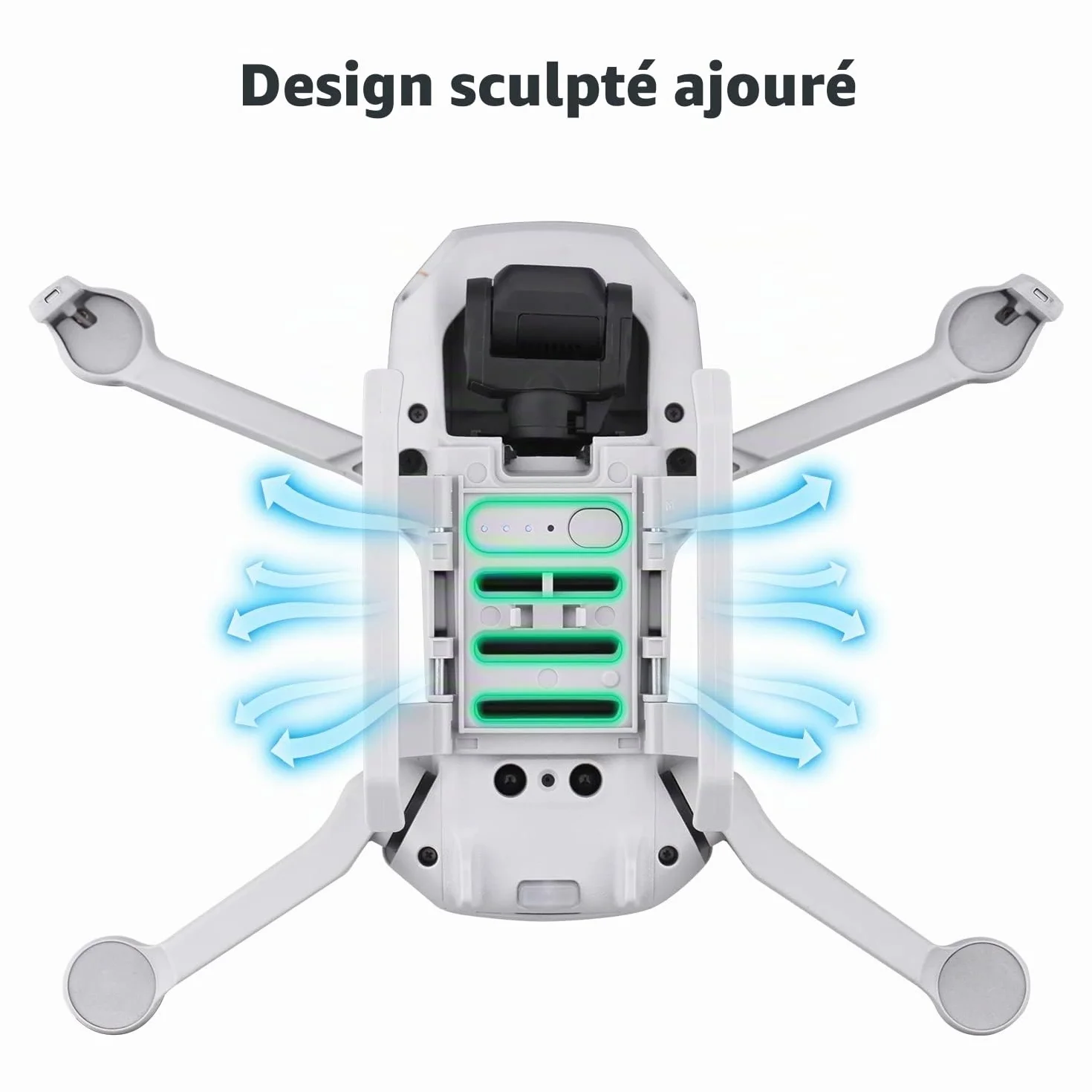 HeiyRC Extensions de train d'atterrissage pour DJI Mini 4K/Mini 2/Mini SE/Mavic Mini drone landing gear, accessoire de rallonge pliable pour les jambes en hauteur