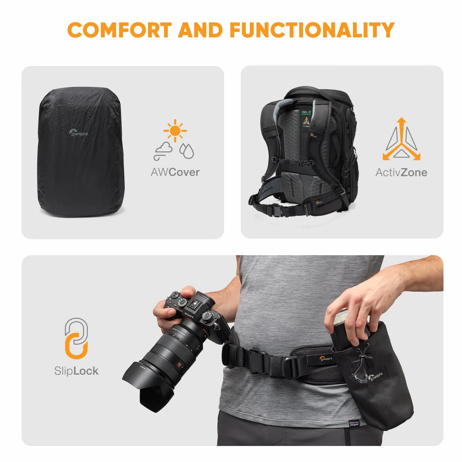 Lowepro ProTactic BP 450 AW III Sac à Dos Photo 28L, 4 Points d'Accès, Ordinateur Portable 16"