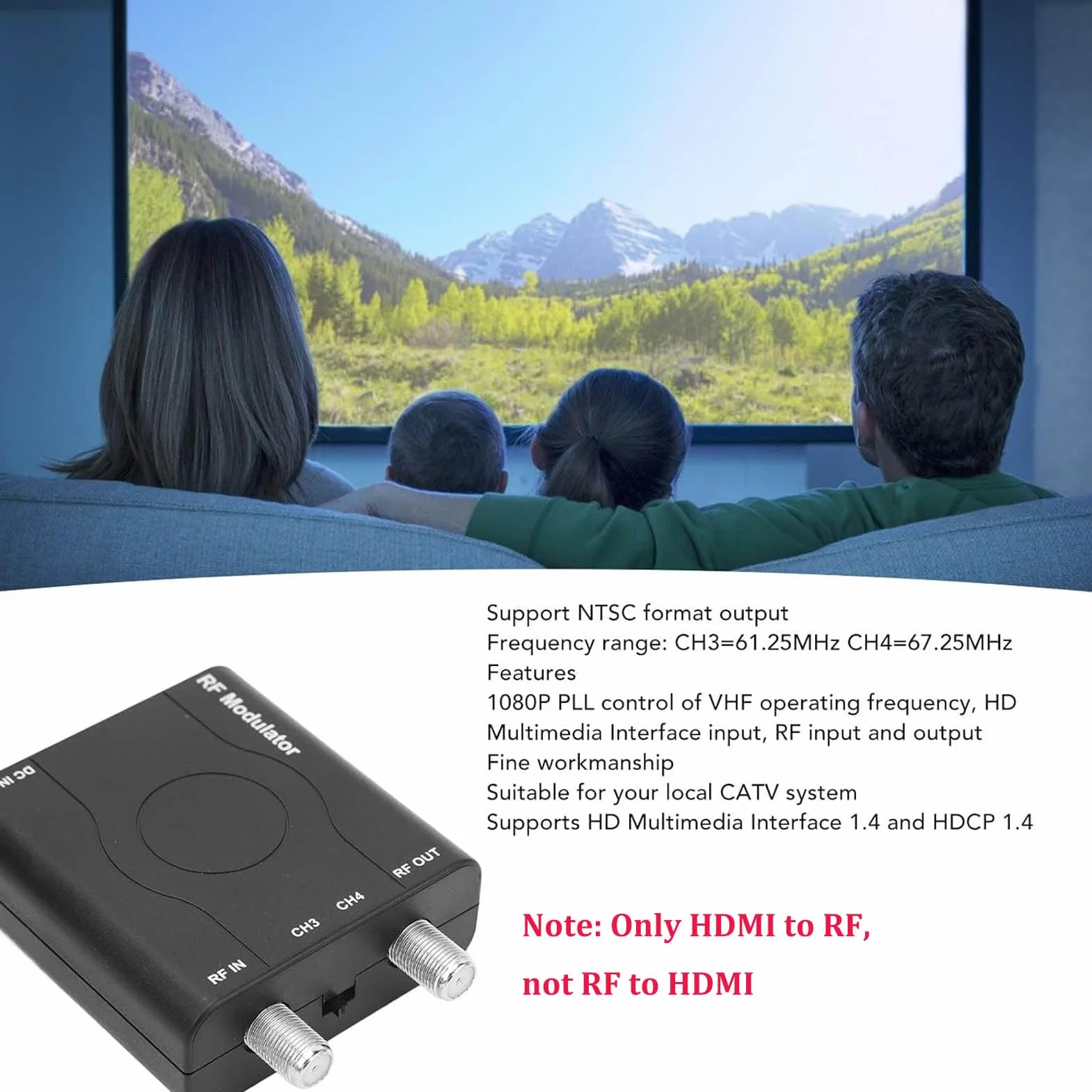 Adaptateur HDMI vers coaxial HDM61 convertisseur RF vers HDMI 1080p NTSC CH3 CH4 modulateur RF