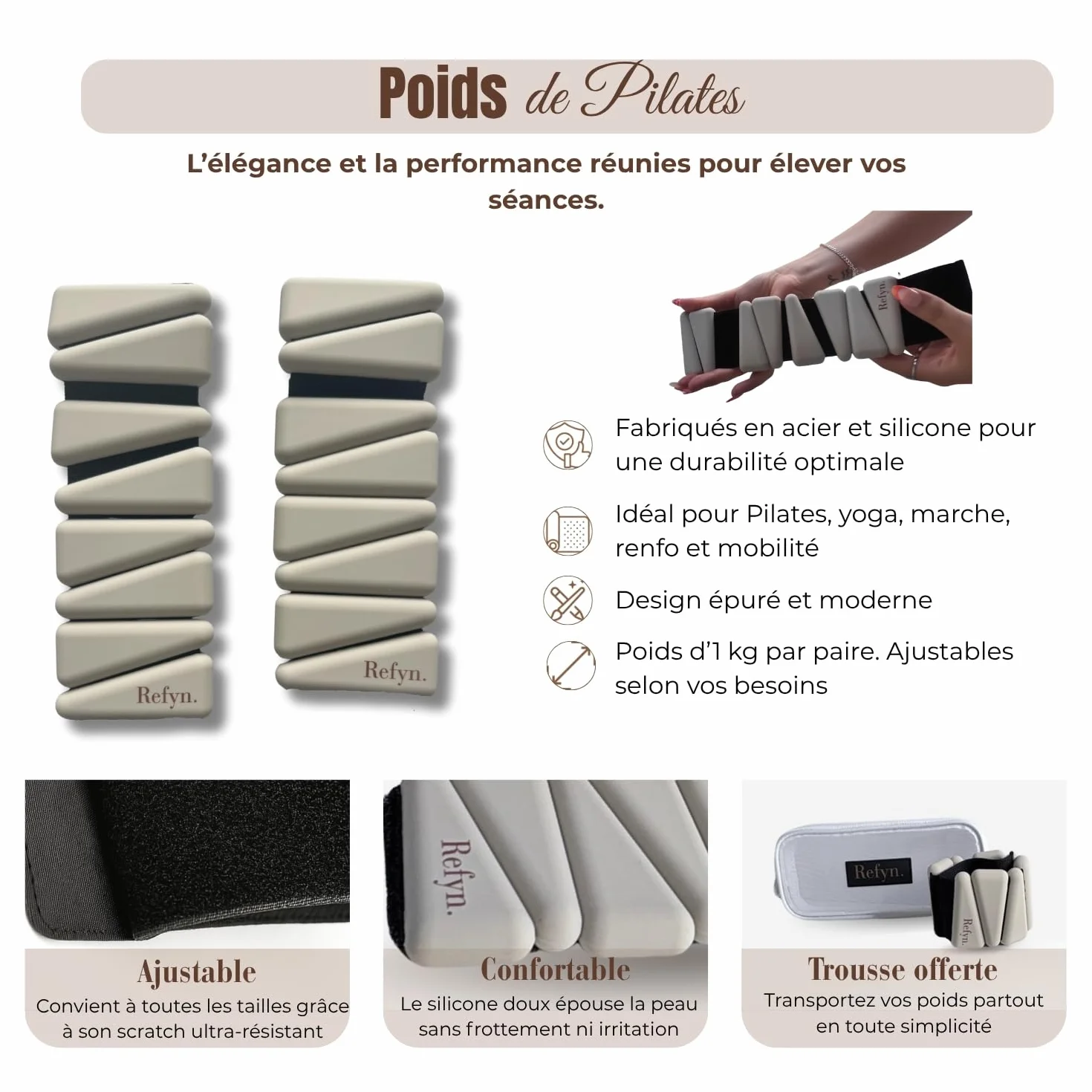 Kit Pilates Maison avec Poids Chevilles, Anneau, Bandes Résistance, Ballon, Cercle - Fitness, Yoga, Musculation