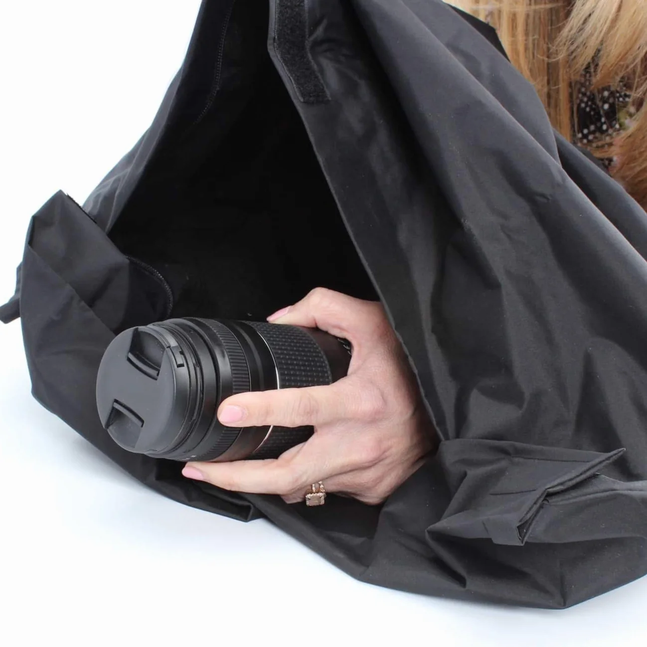 VANZAVANZU Manchon de Chargement Chambre Noire - 60 x 55 cm Tissu en Coton Antistatique pour Chargement et Développement de Film Professionnel