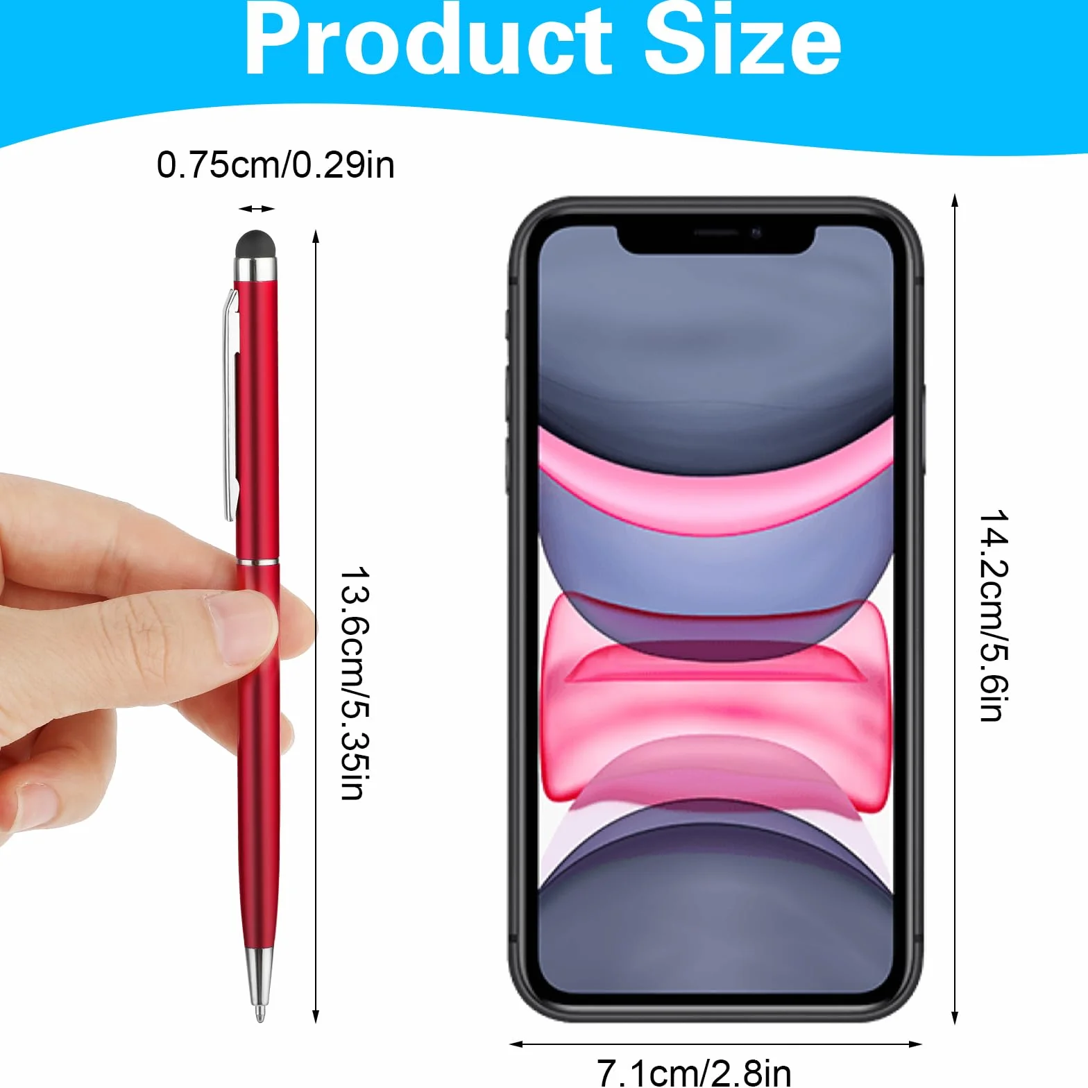 Giantree Lot de 12 stylets 2 en 1 haute sensibilité pointe silicone pour téléphone et tablette