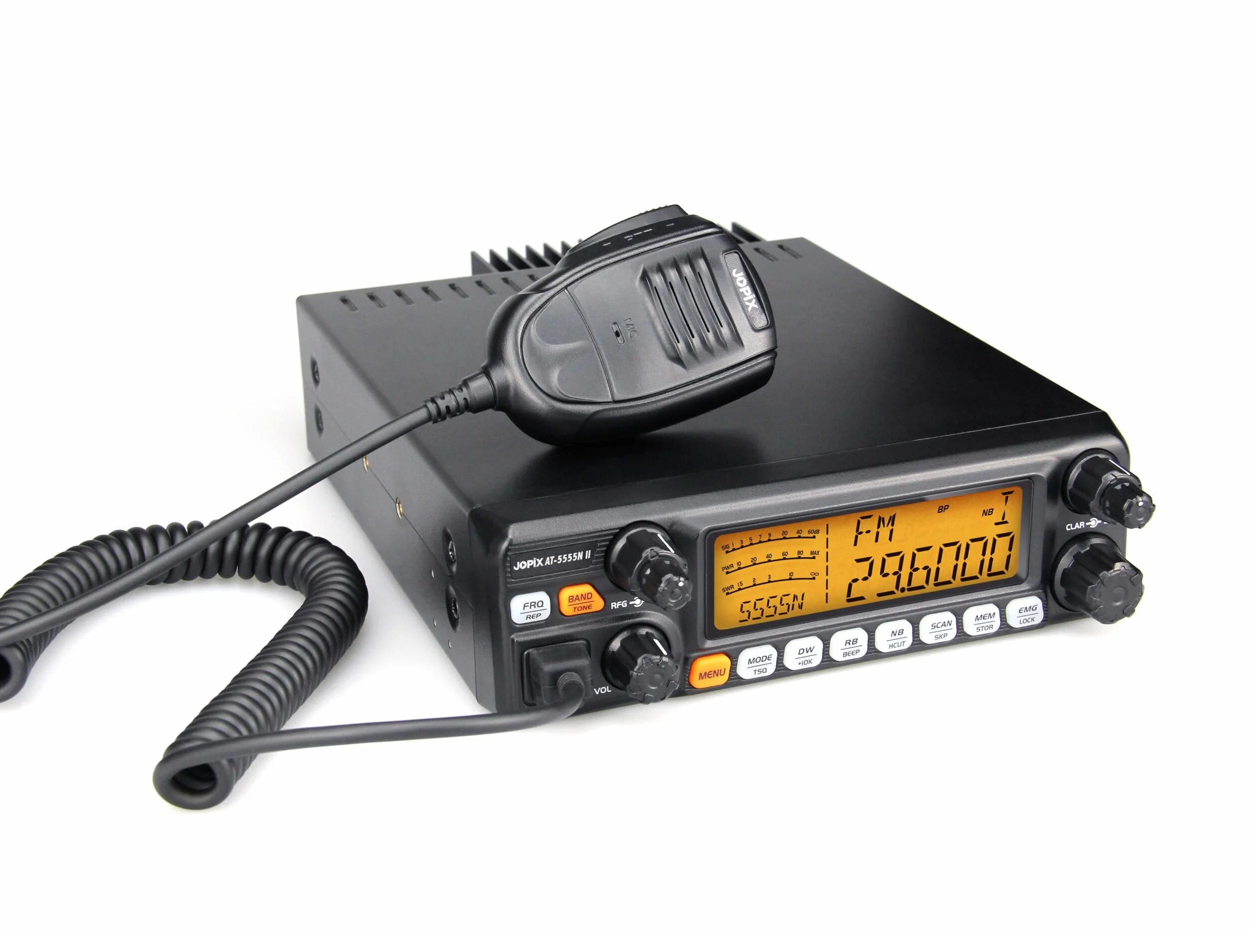 Radio Amateur Jopix AT-5555N II, AM, FM, SSB 10M CW TRX 28-29,7 MHz, VOX, Roger Beep, 13,8 V