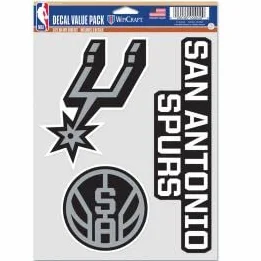 Wincraft NBA San Antonio Spurs Lot de 3 autocollants multi-usage fan Couleurs de l'équipe