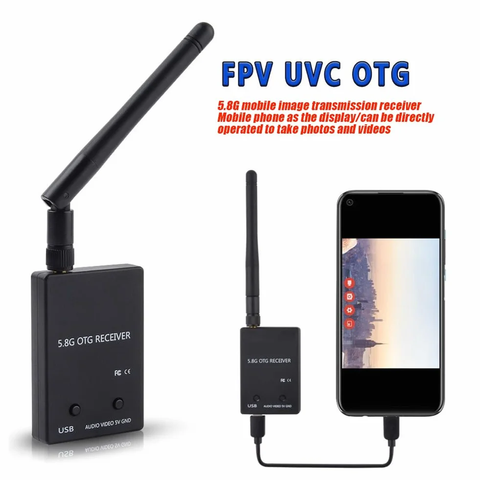 RéCepteur Audio FPV UVC OTG 5.8G 150CH Canal pour éMetteur de Tablette de TéLéPhone Android PièCes de Drone RC