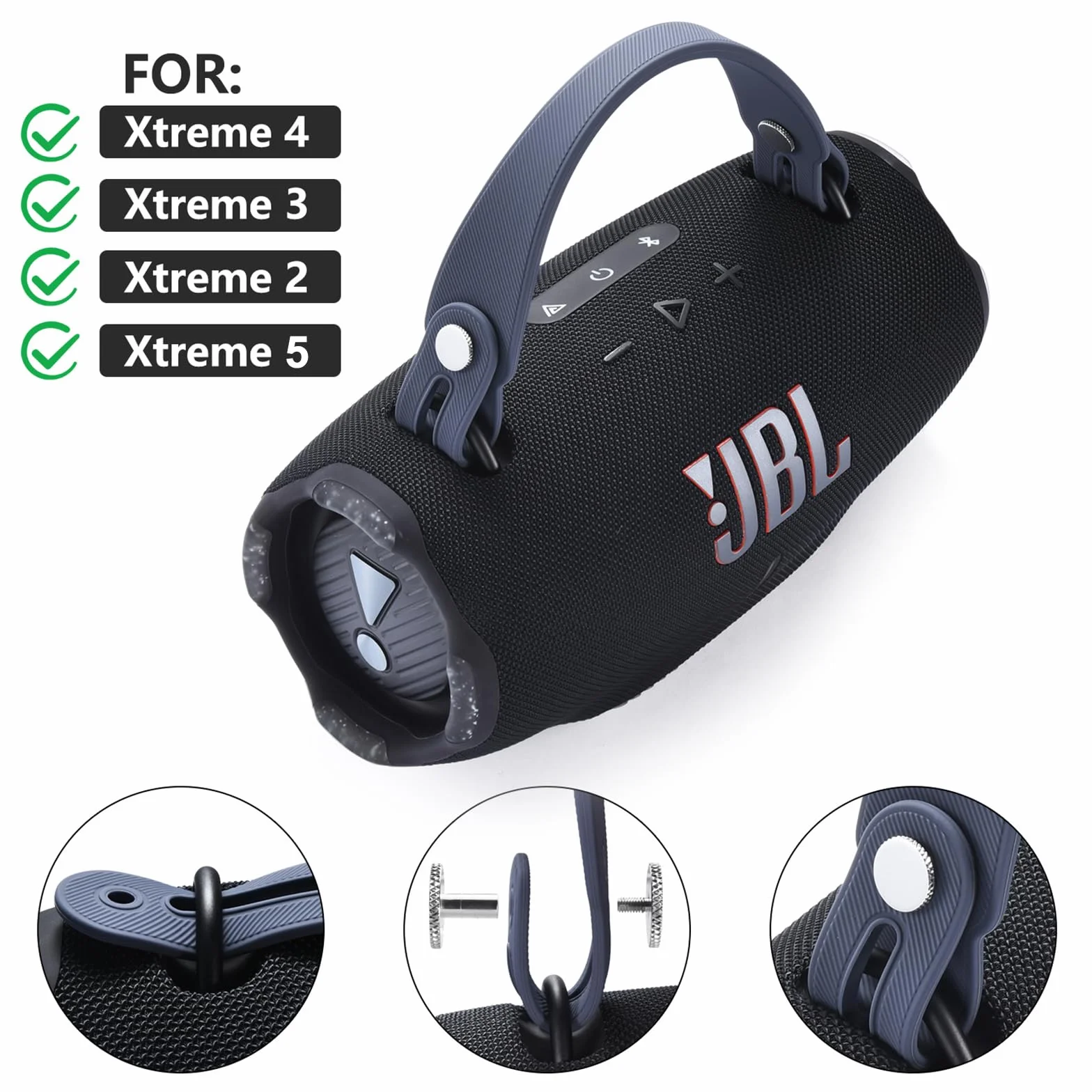 Dragonne en silicone Bluetooth JBL Xtreme 4/3/2, sangle portable antidérapante, douce pour la peau (bleu)