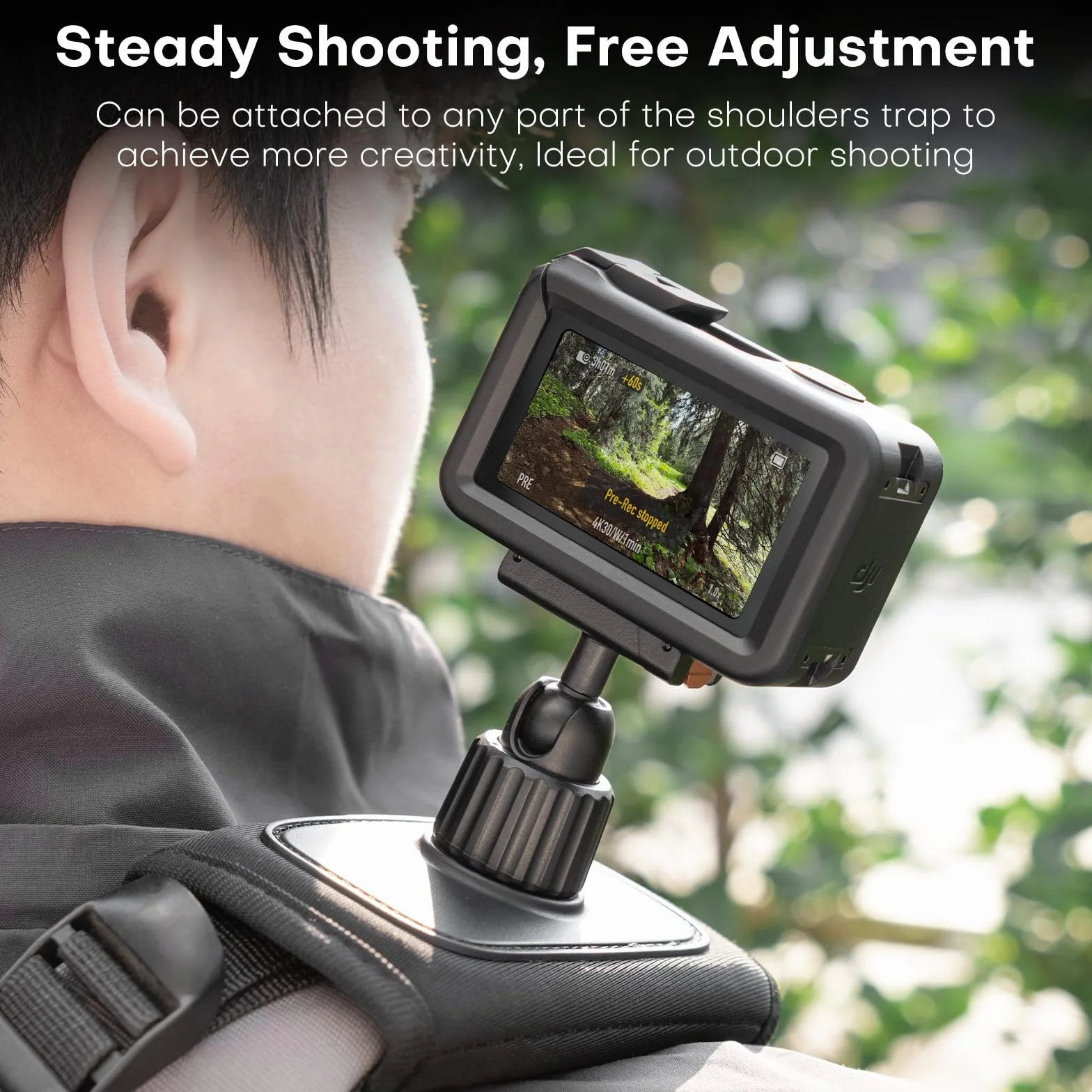 REYGEAK Sangle d'épaule pour DJI Osmo Action 5 Pro/Action 4/Action 3, avec épaulière réglable, système de Fixation de Sangle