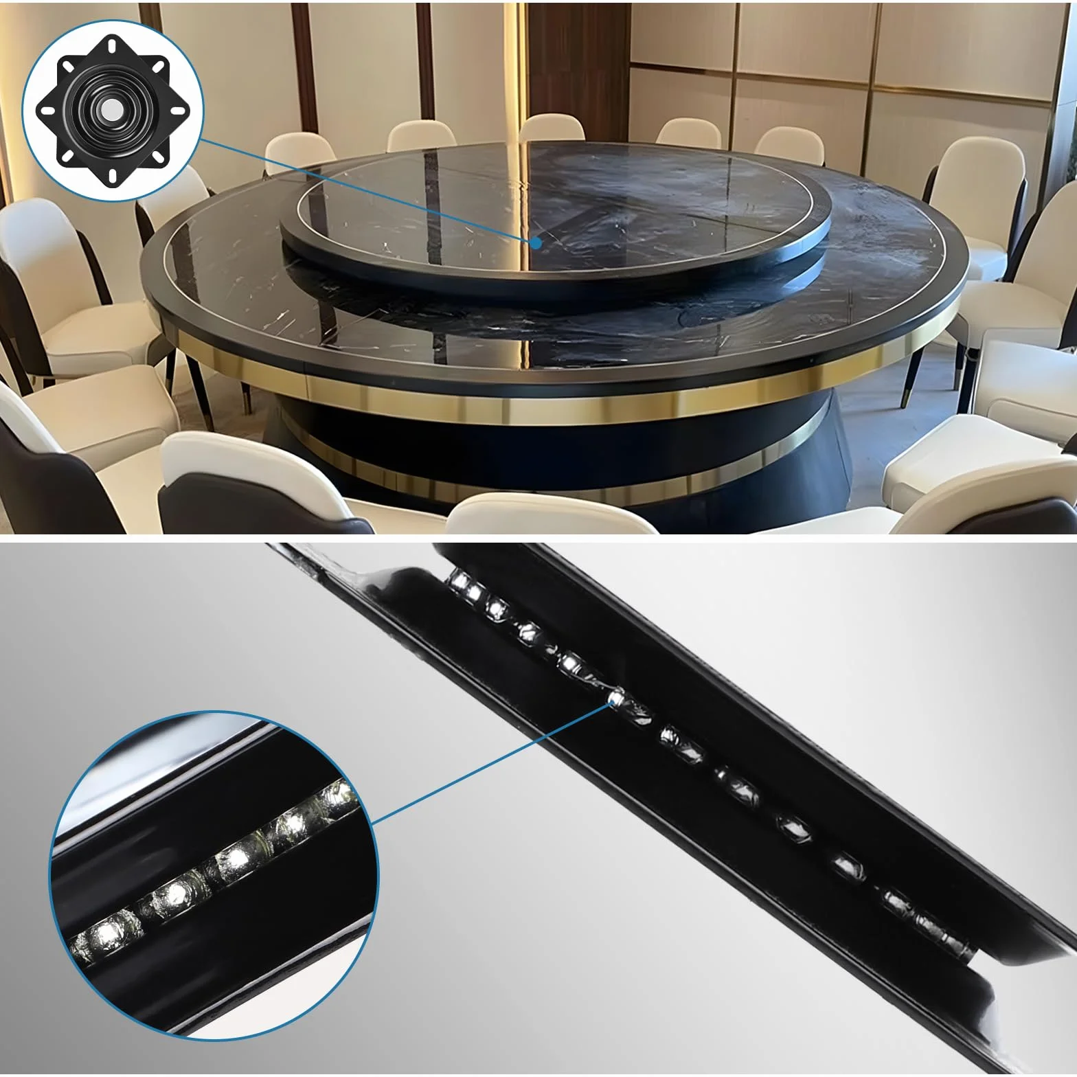 LALAGO Table Tournante de Chaise Pivotante, Plateau Tournant Roulement à Billes, 246 * 246 * 22,6mm, Plateau Tournant à Roulement à Billes à 360 °, pour Tabourets Tables Étagères TV (10 inch)