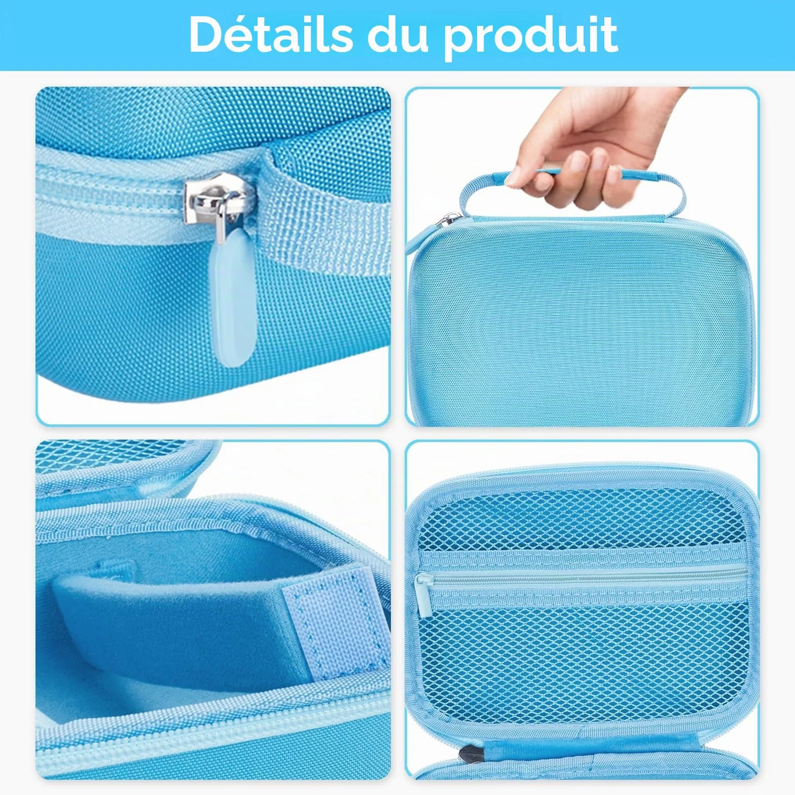 Etui Appareil Photo Résistant aux Chocs avec Dragonne pour Enfant - Bleu