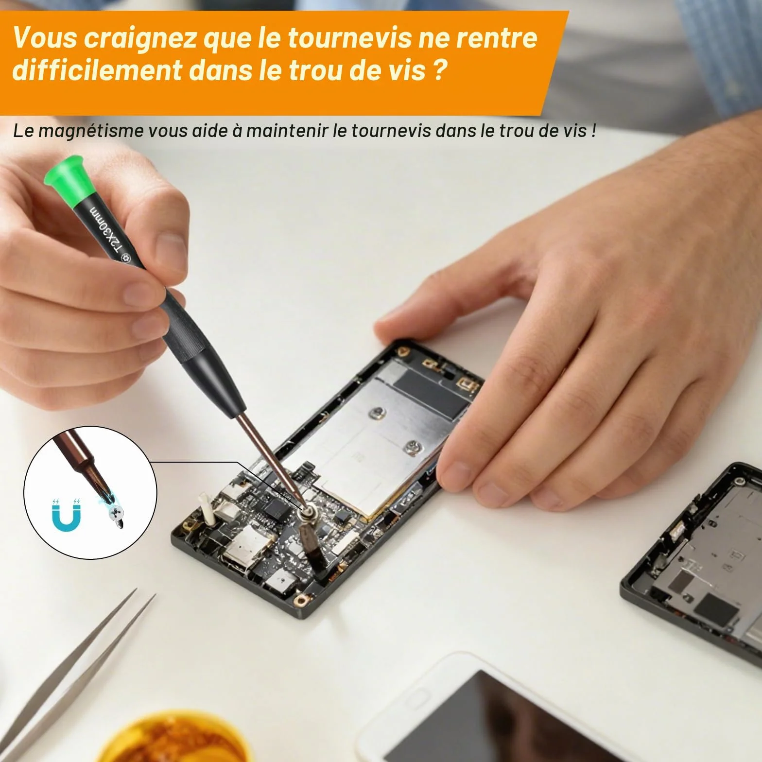 DTD Kit d'outils de réparation 30 en 1 pour téléphone portable, tournevis de précision pour smartphone, tablette, montre, lunettes, PS4, Switch
