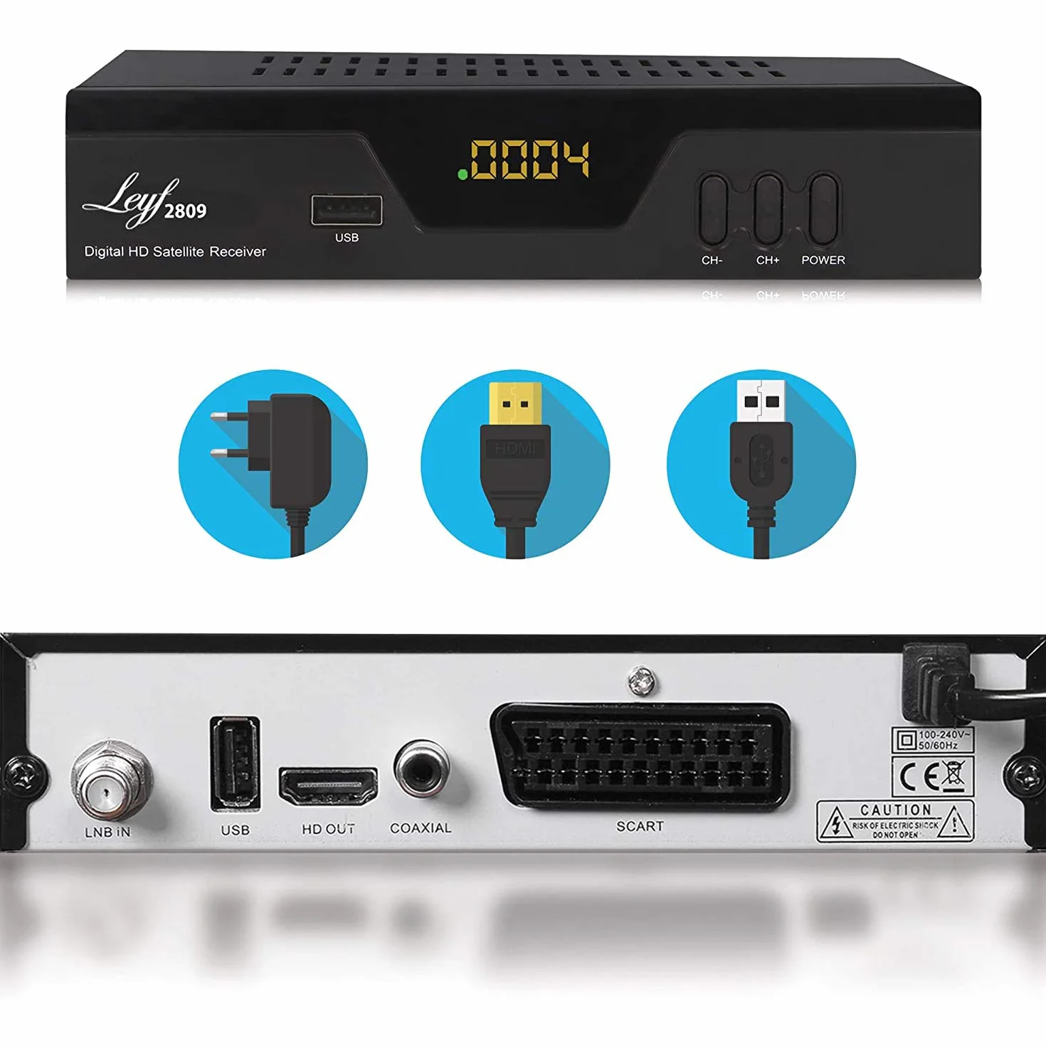 Leyf 2809 Récepteur Satellite numérique HDTV DVB-S/S2 HDMI Full HD 1080p