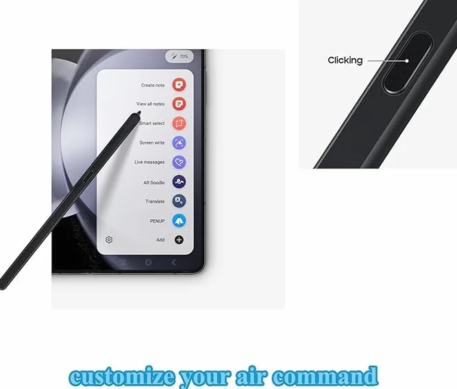 Galaxy Z Fold5 S Pen pour Z Fold 5/6 Slim S Pen pour Samsung Galaxy Z Fold5/6 5G Slim Stylet Fold Edition pour Z Fold5/6 + Pointes,sans Bluetooth. (Noir)