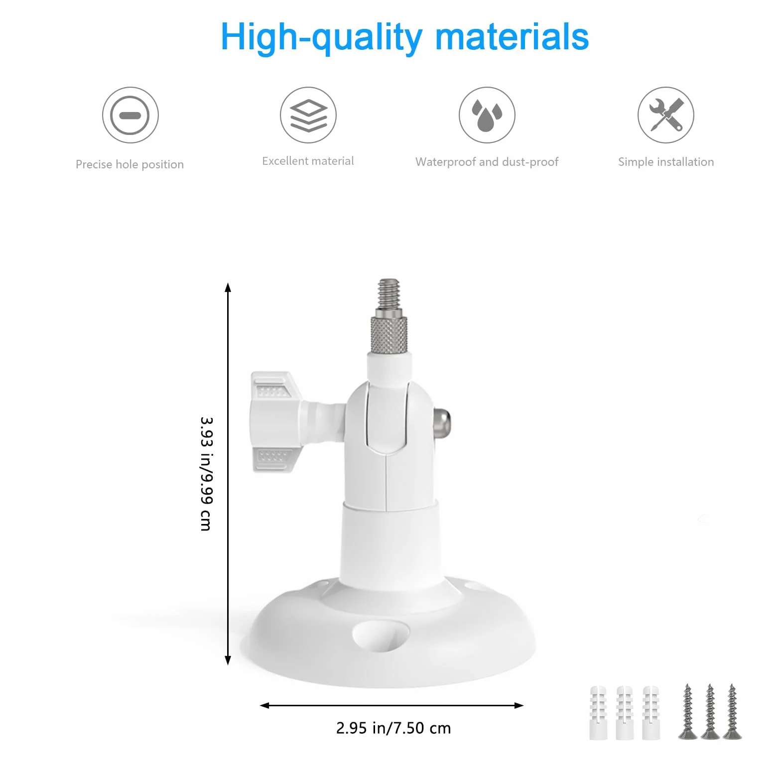 HOLACA Support mural compatible avec TP-Link Tapo C425/C460 (KIT) (caméra non incluse), 1 support, blanc