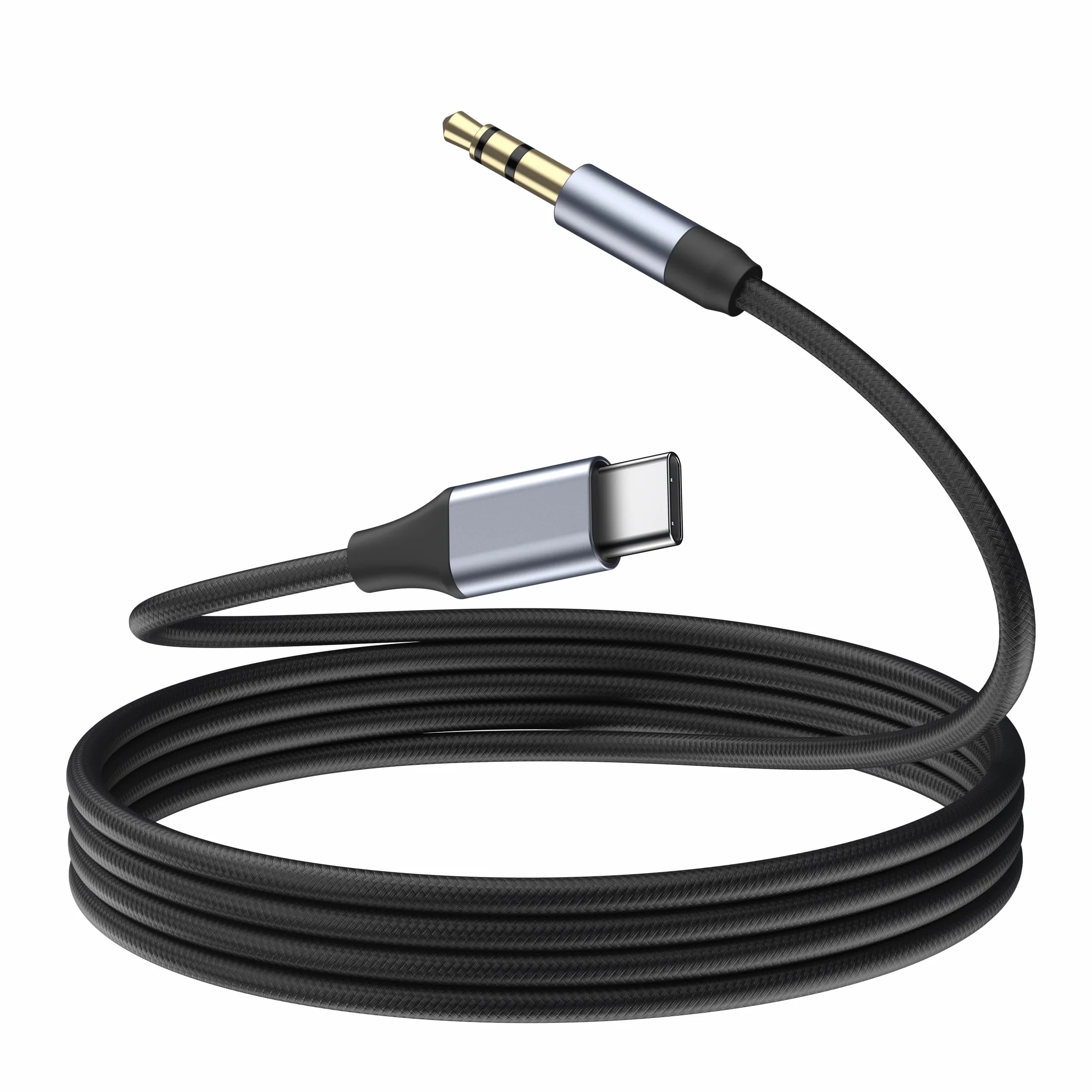 Câble USB C vers 3.5mm Jack DAC Audio AUX pour iPhone 17 16 15 Pro Max, Galaxy S24/S23/S22 Ultra (Noir)