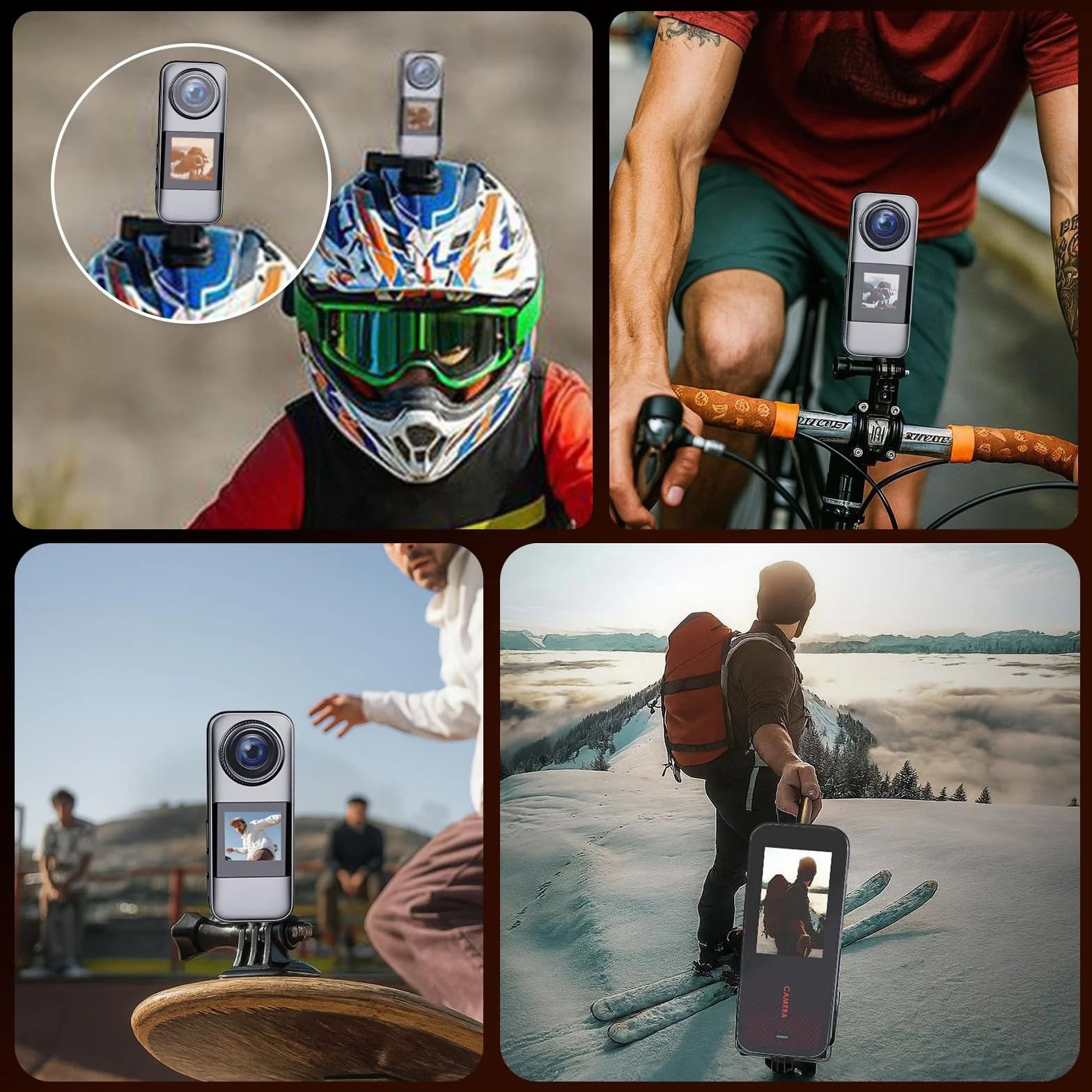 Caméra Sport HD 1080p avec Carte Mémoire 32GB, 2 Piles 1350mAh et Accessoires