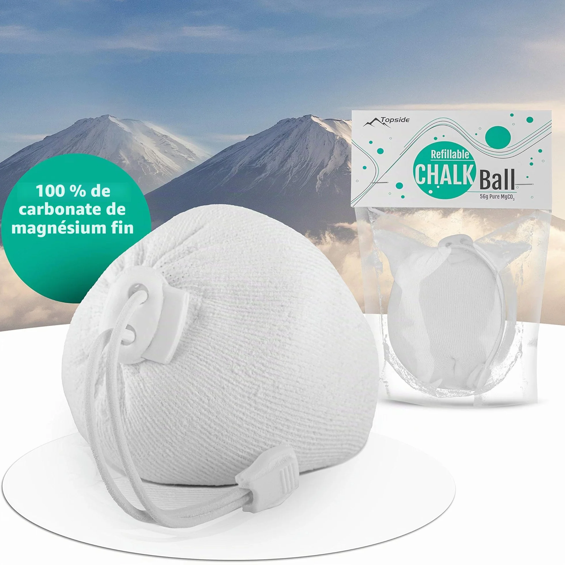 TOPSIDE Boule de Magnésie Rechargeable 56g pour Carbonate de Magnésium