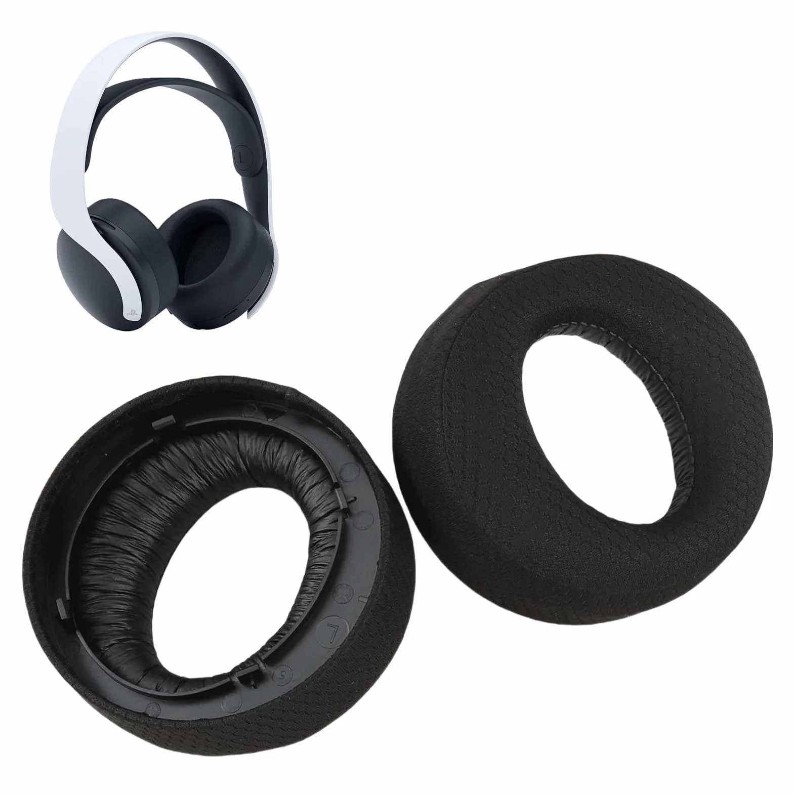 Coussinets Casque d'oreille de Remplacement pour PlayStation 5 Pulse PS5 3D avec Tissu Respirant et Mousse Anti-Bruit