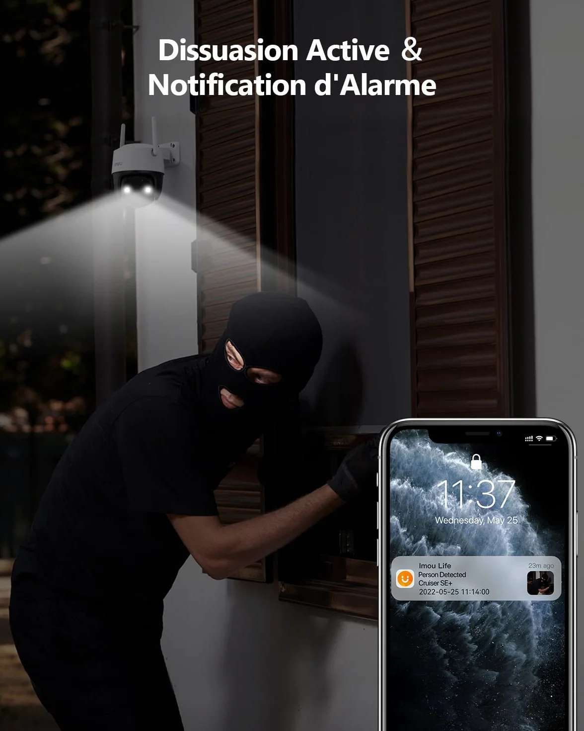 Imou 2K 3MP Caméra Surveillance WiFi Extérieure 360° Vision Nocturne Couleur 30M IP66