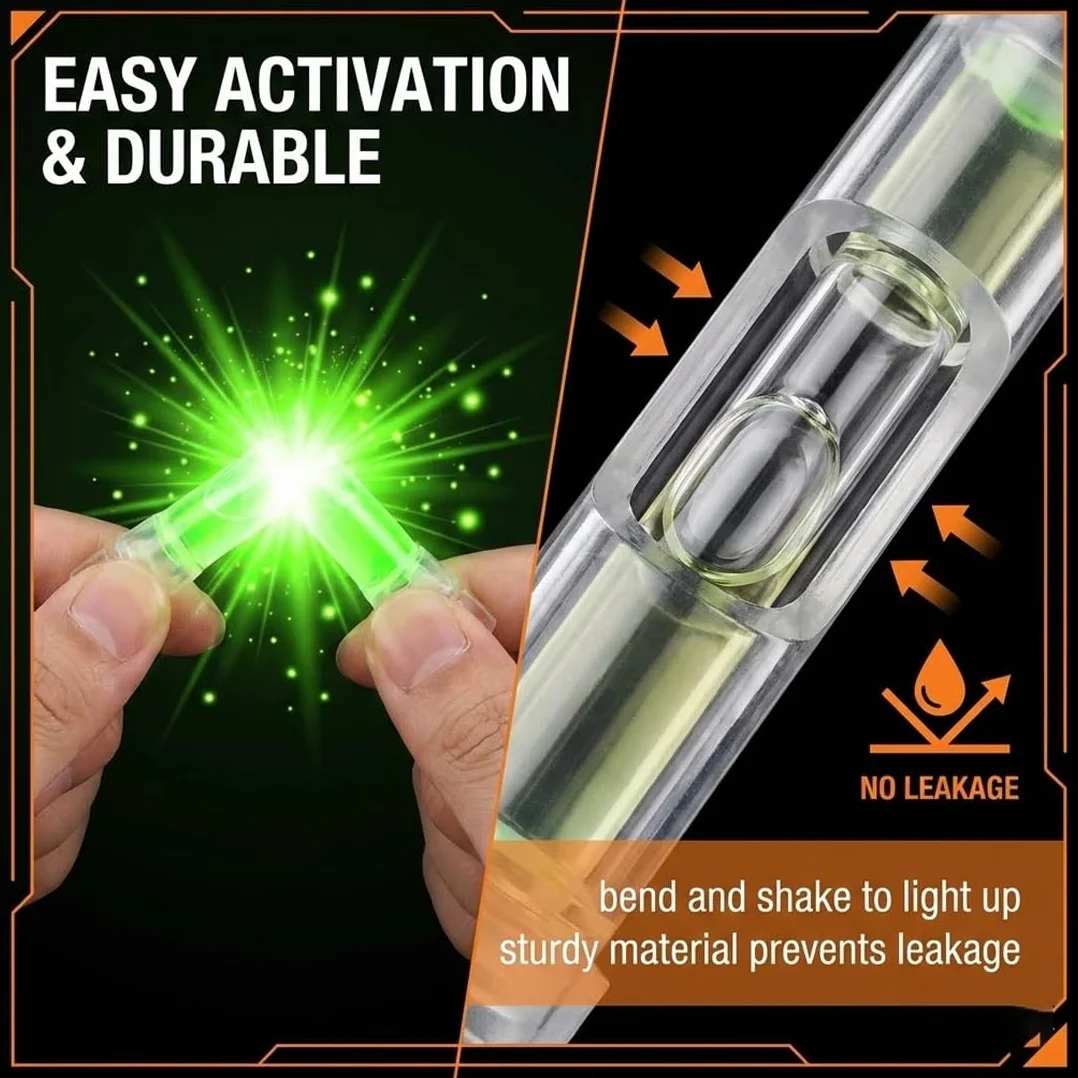 Bâtons lumineux fluorescents pour pêche de nuit - Accessoires cannes flotteurs