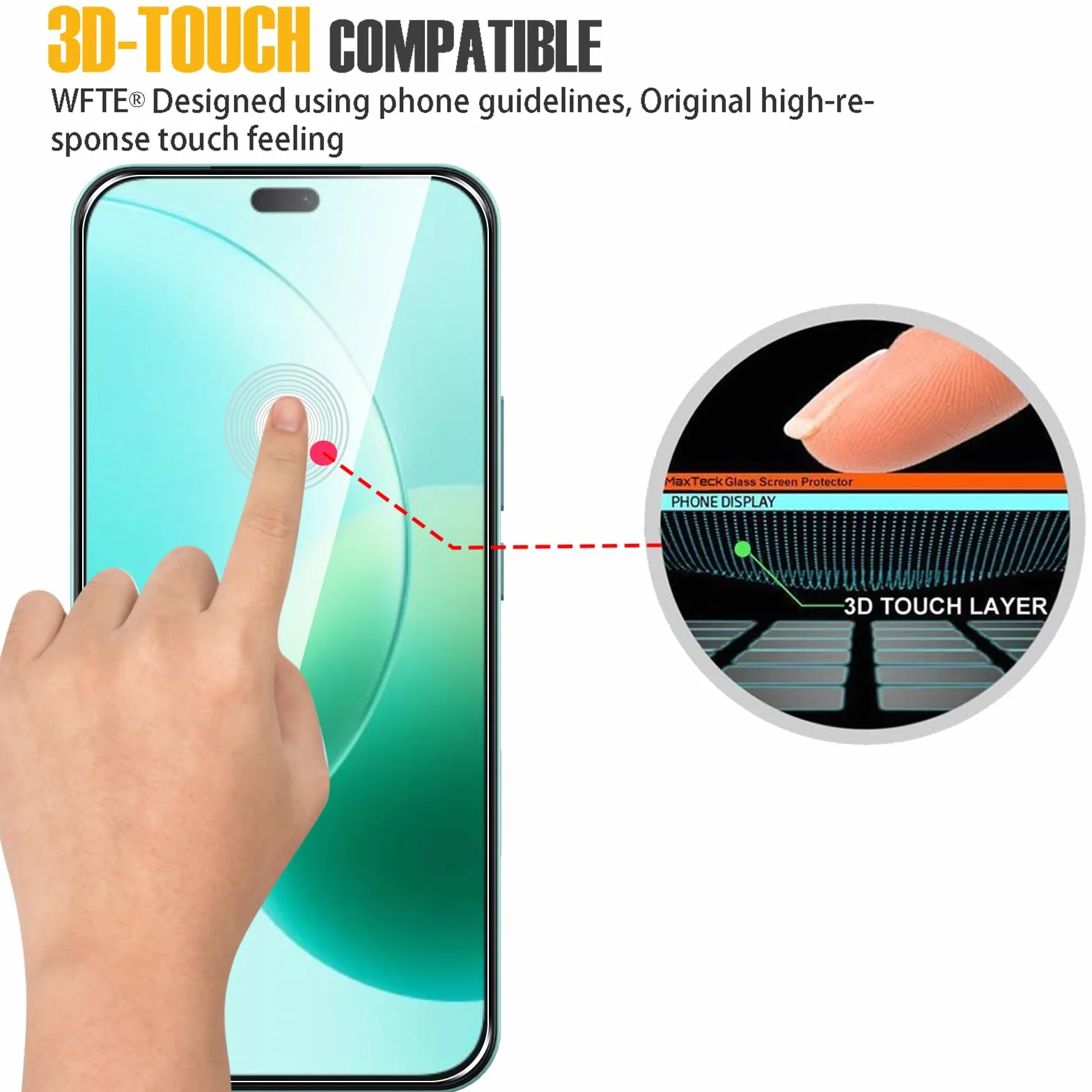 WFTE [Lot de 2 Verre Trempé pour Honor 400 Lite/Honor 200 Lite, 0,26mm Film de Protection D'écran avec Haute Transparence à 99%, Anti-trace Protecteur avec Dureté 9H Glass
