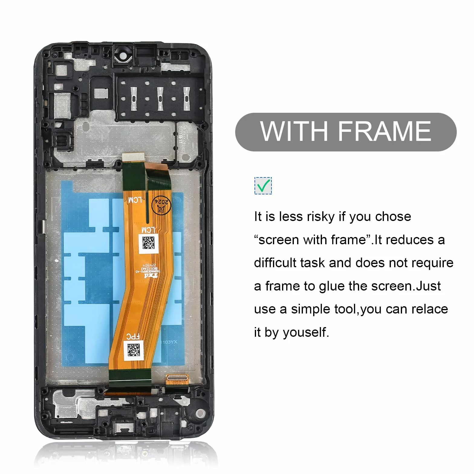 Écran pour Samsung Galaxy A14 4G, Écran de Remplacement LCD Tactile SM-A145F avec Cadre